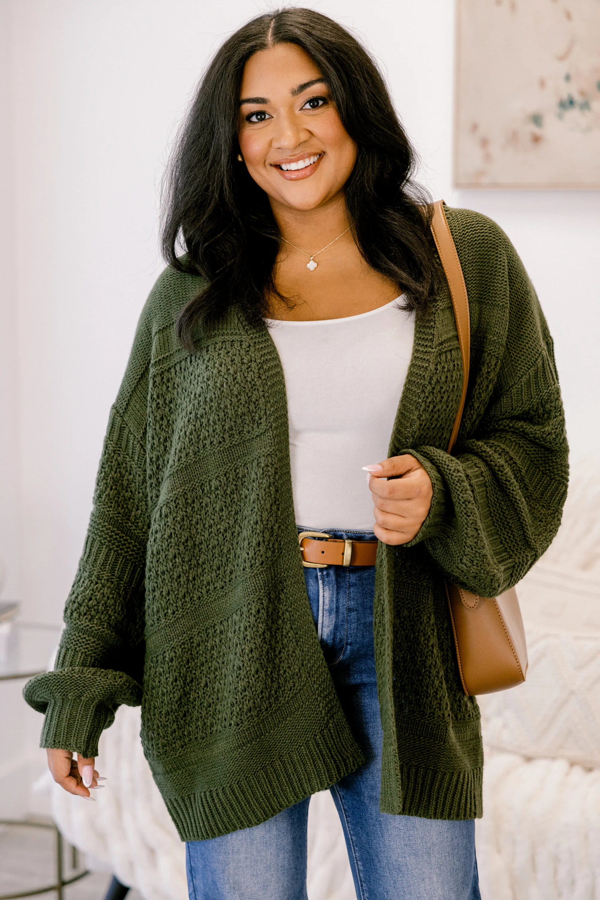 Keepin' Cozy Cardigan, Green - Giverhouse