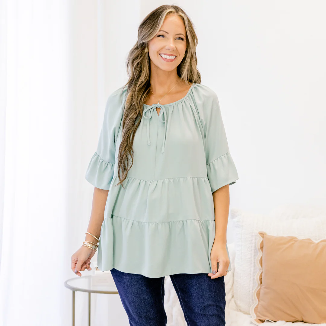 Siren Song Top, Dusty Sage - Giverhouse