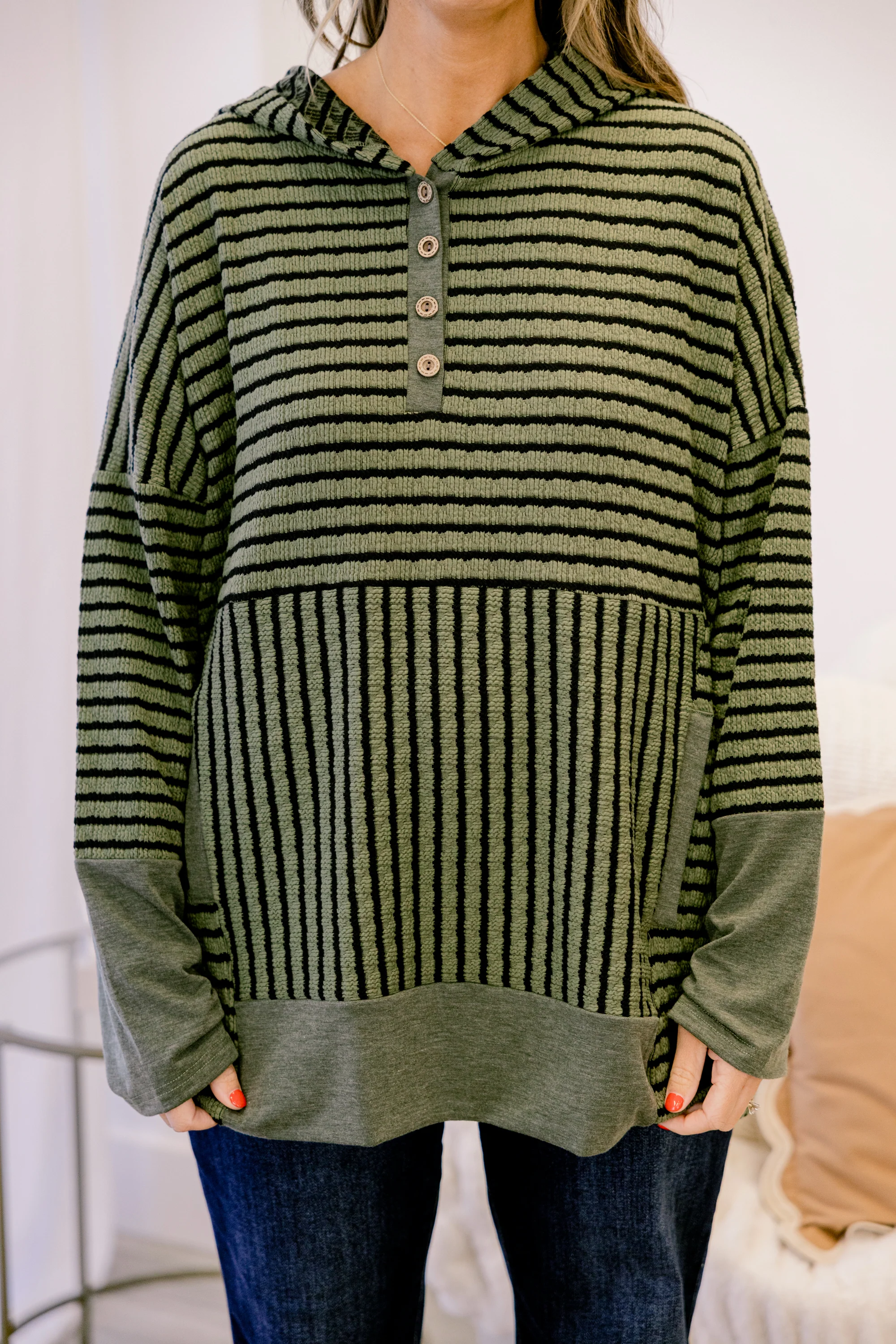 Coastal Breeze Hoodie, Green-Black - Giverhouse