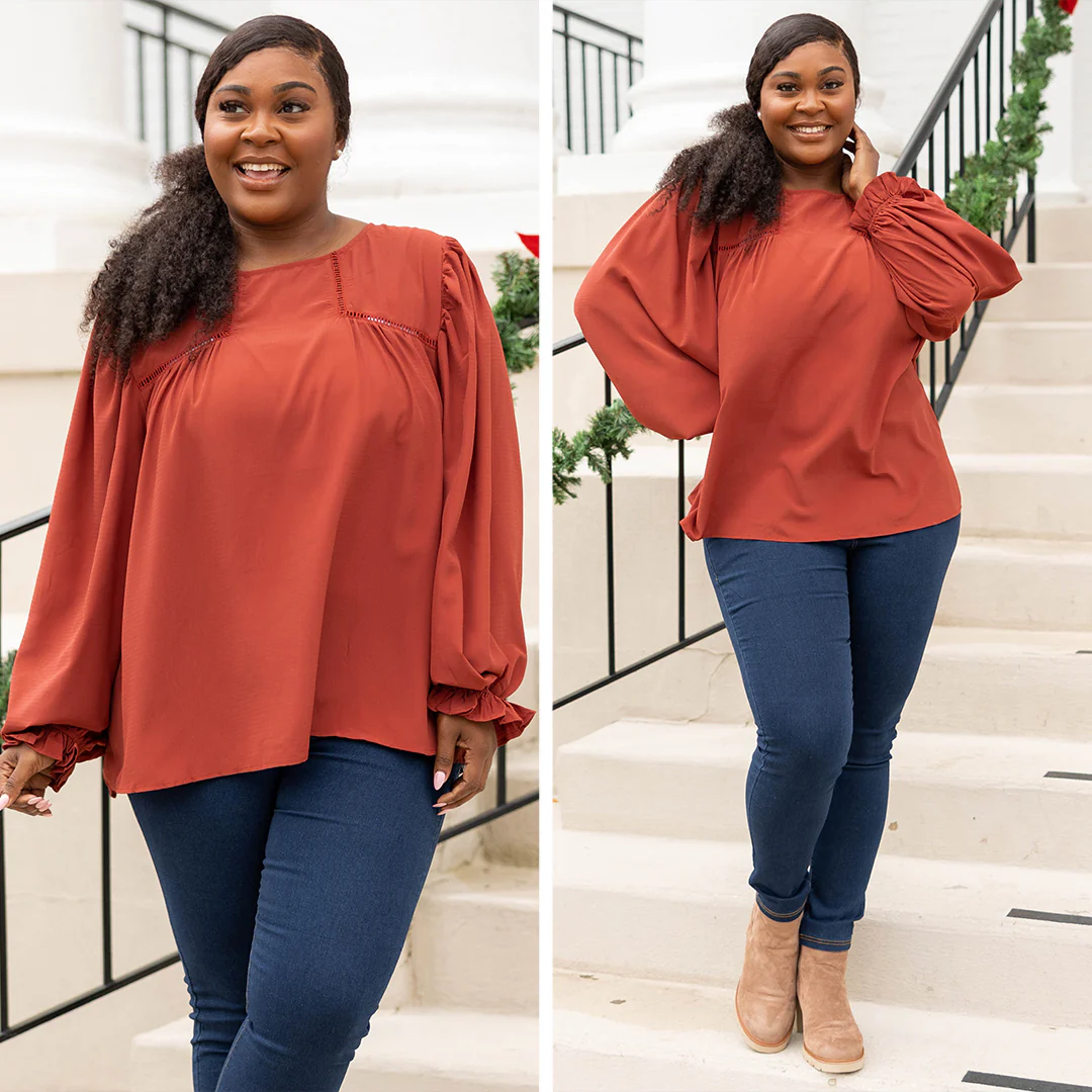 Beauty Facade Top, Rust - Giverhouse