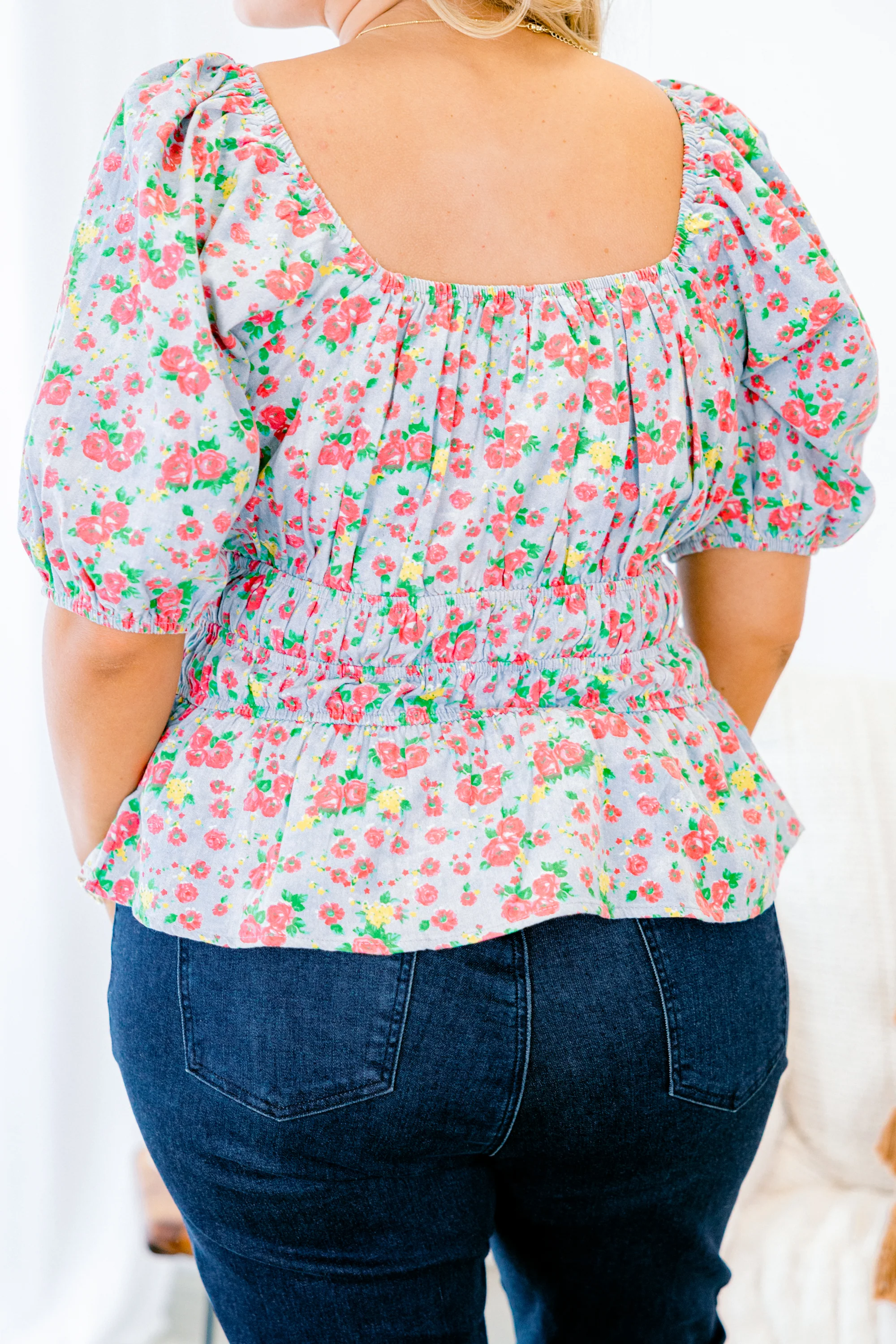 Almost The Weekend Top, Washed Light Denim - Giverhouse