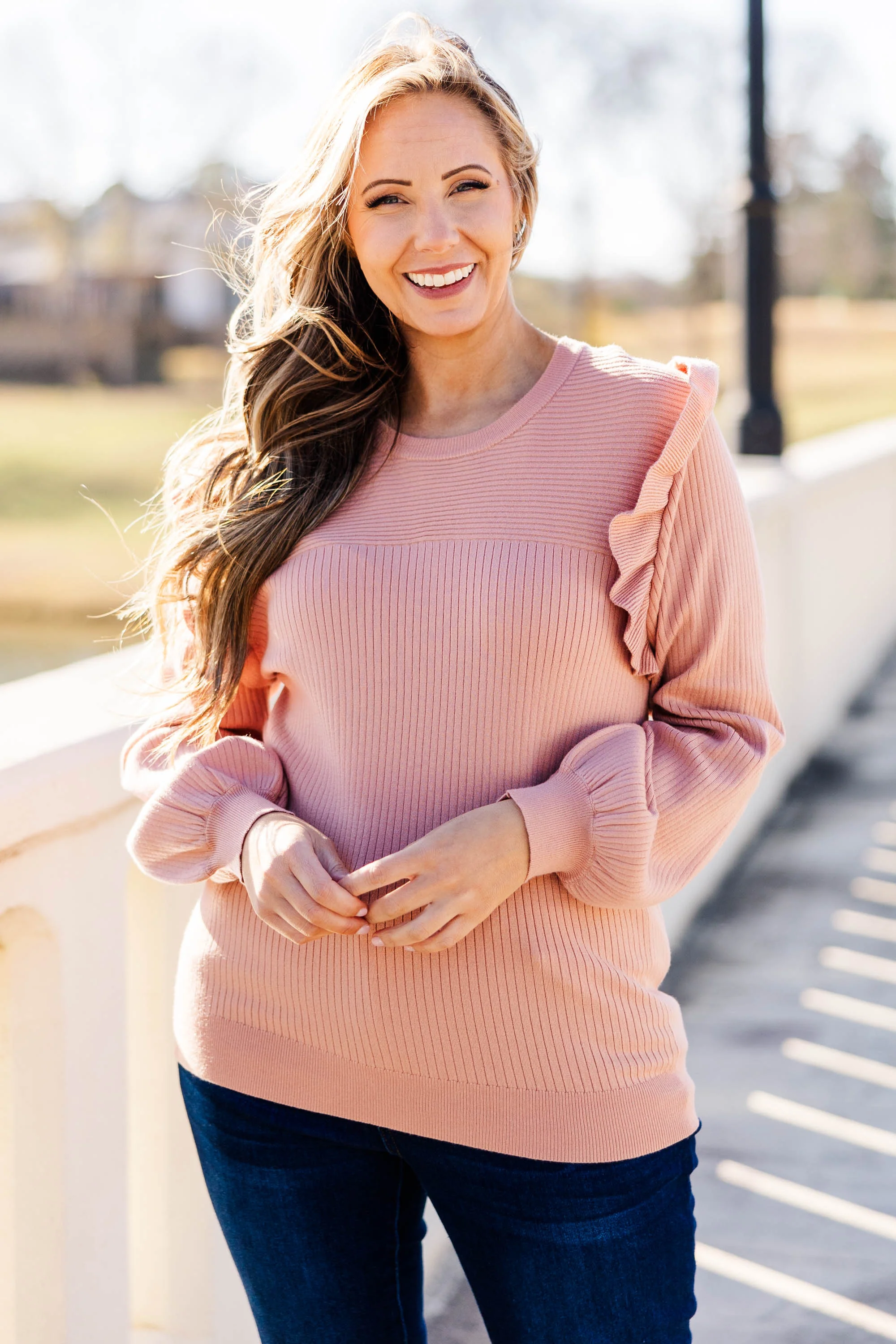 Reach For Me Sweater, Peach - Giverhouse