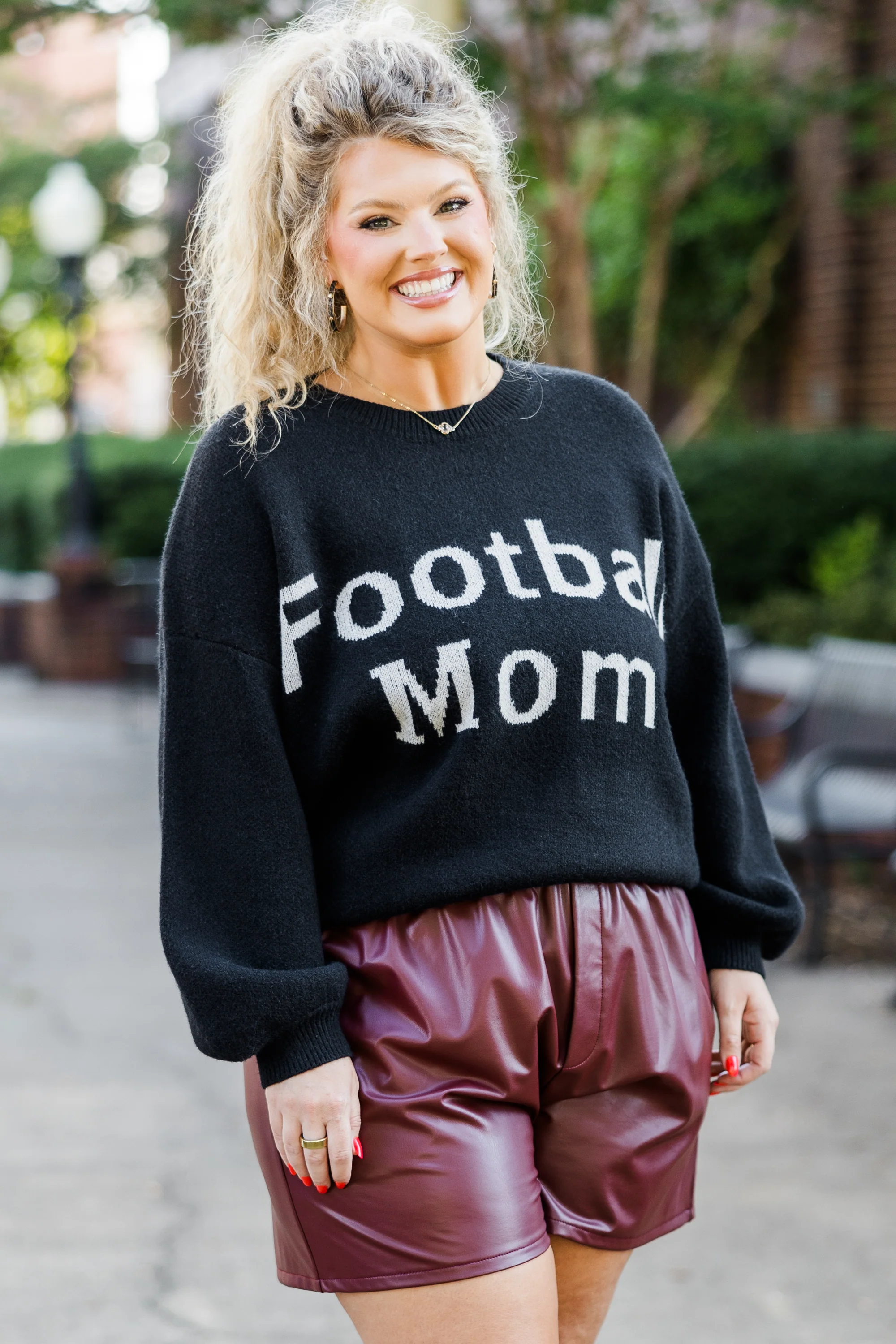 Football Mom Sweater, Black - Giverhouse