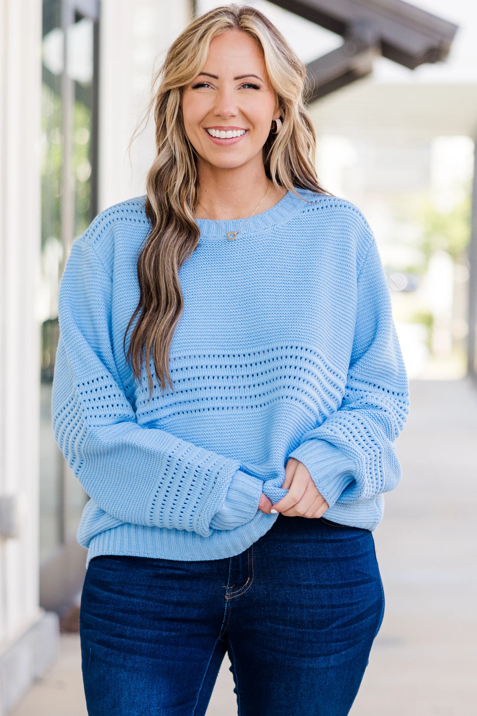 Missing You Dearly Sweater, Blue - Giverhouse