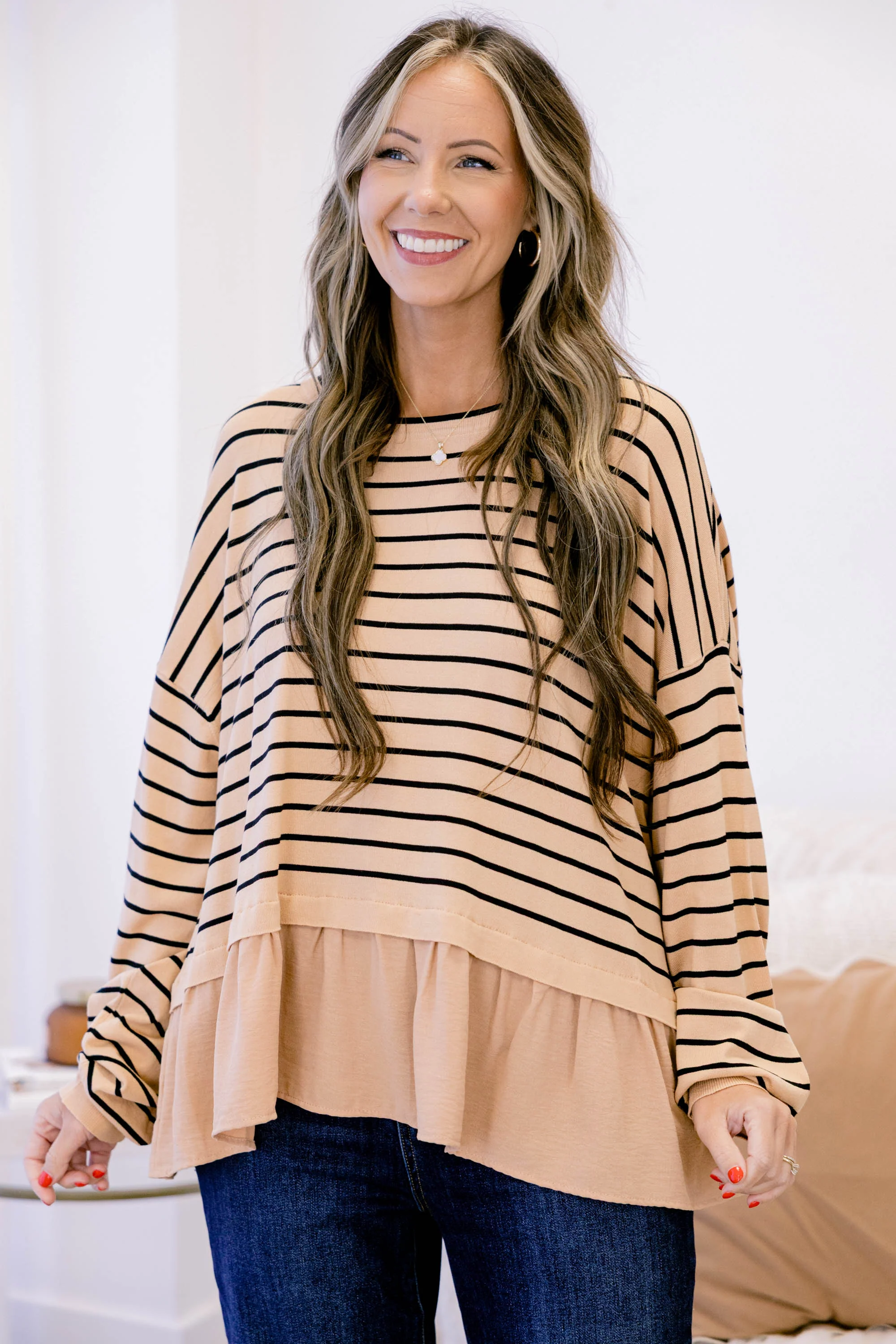 Hard At Work Top, Khaki - Giverhouse