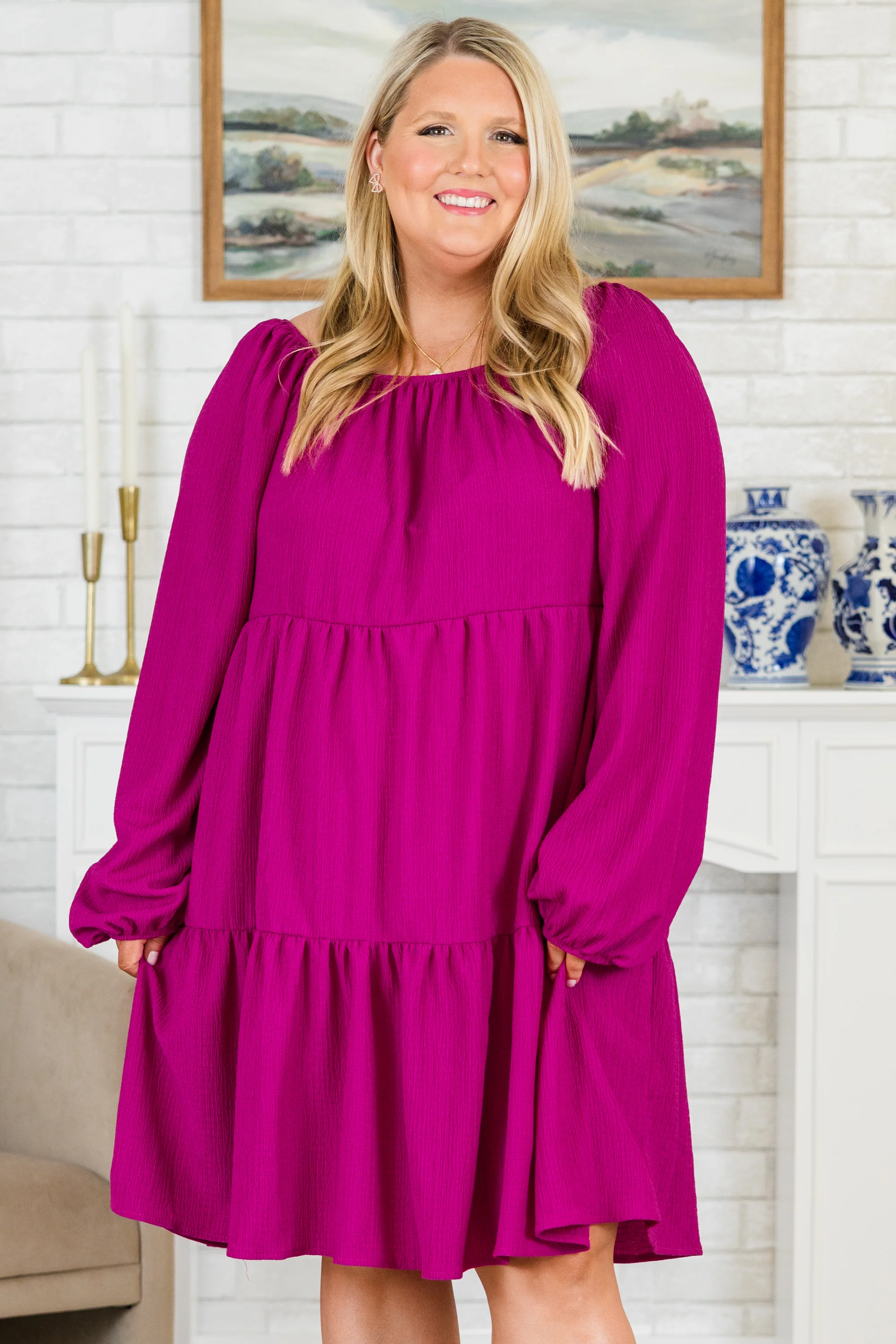 Dreams In My Heart Dress, Magenta - Giverhouse