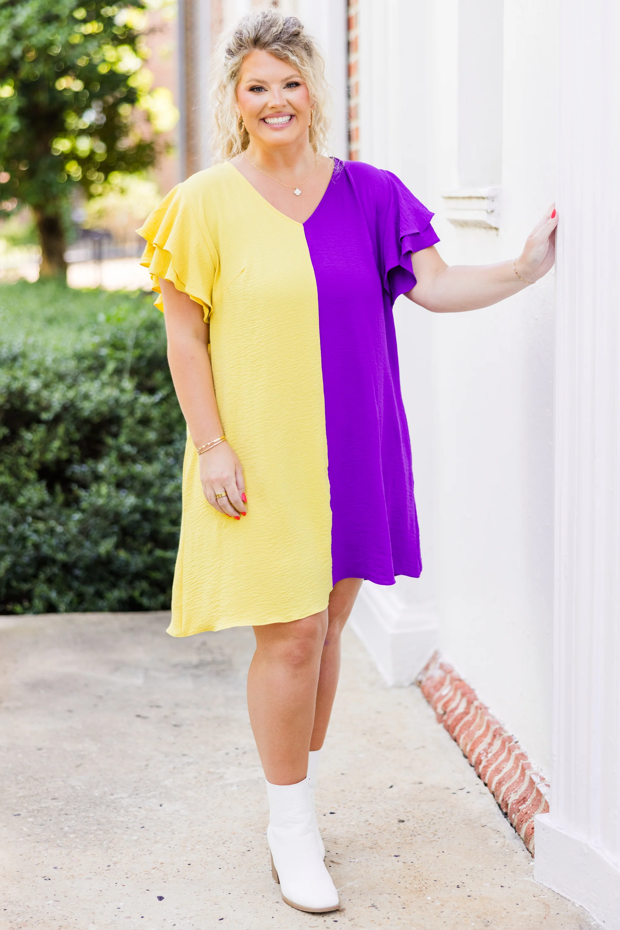 Saturday Best Dress, Yellow-Purple - Giverhouse
