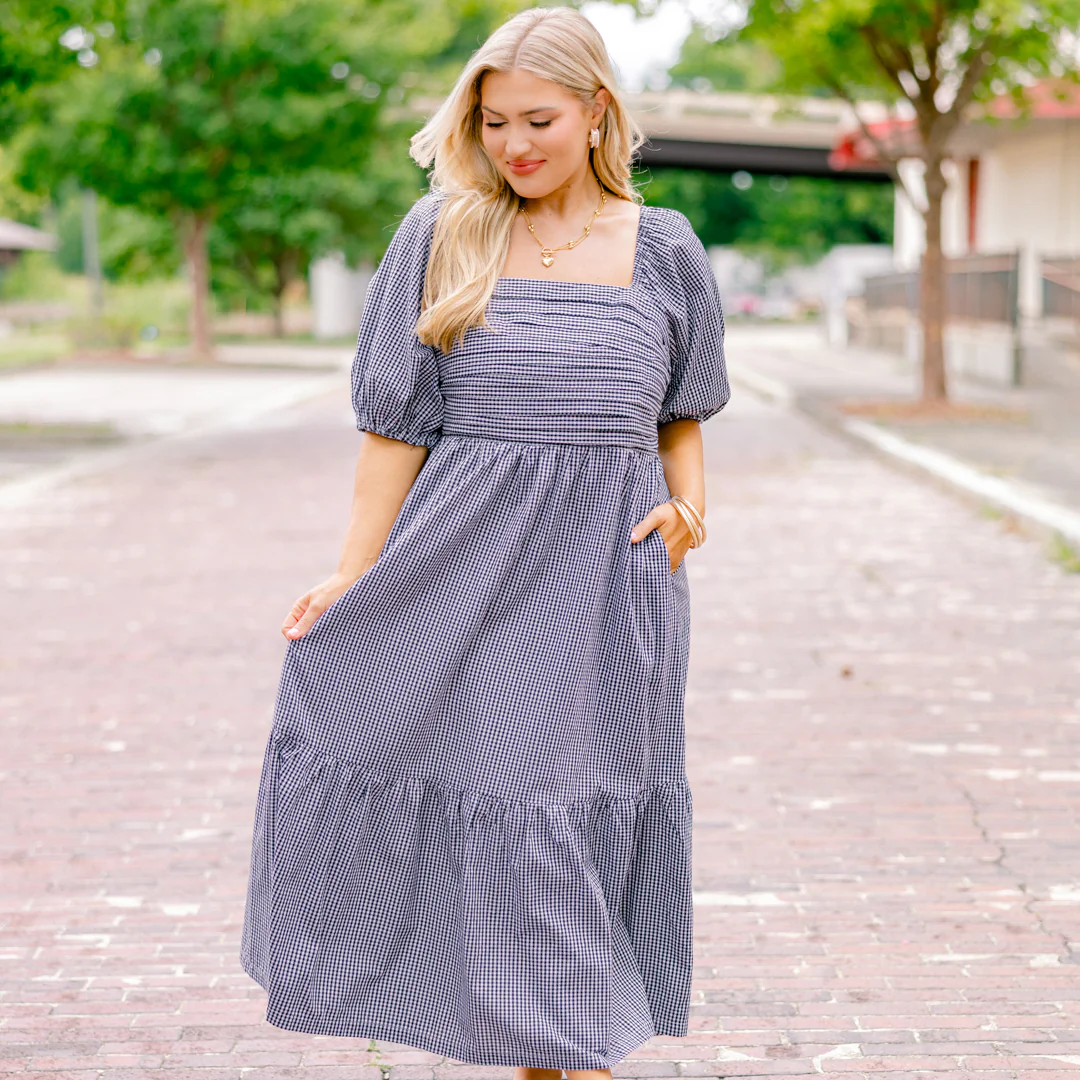 Stunning Views Dress, Black Gingham - Giverhouse