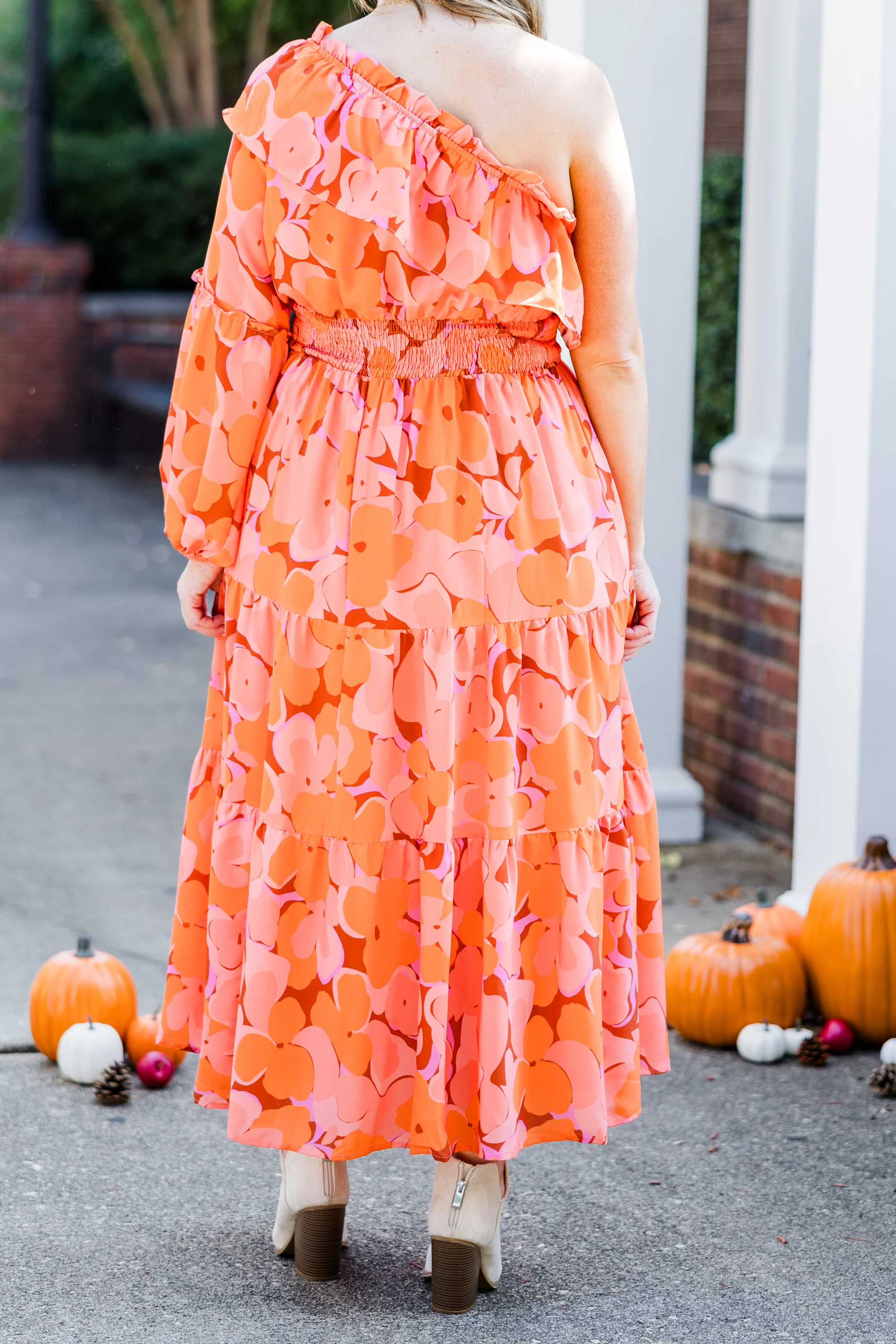 Love In The Moment Maxi Dress, Orange Floral - Giverhouse