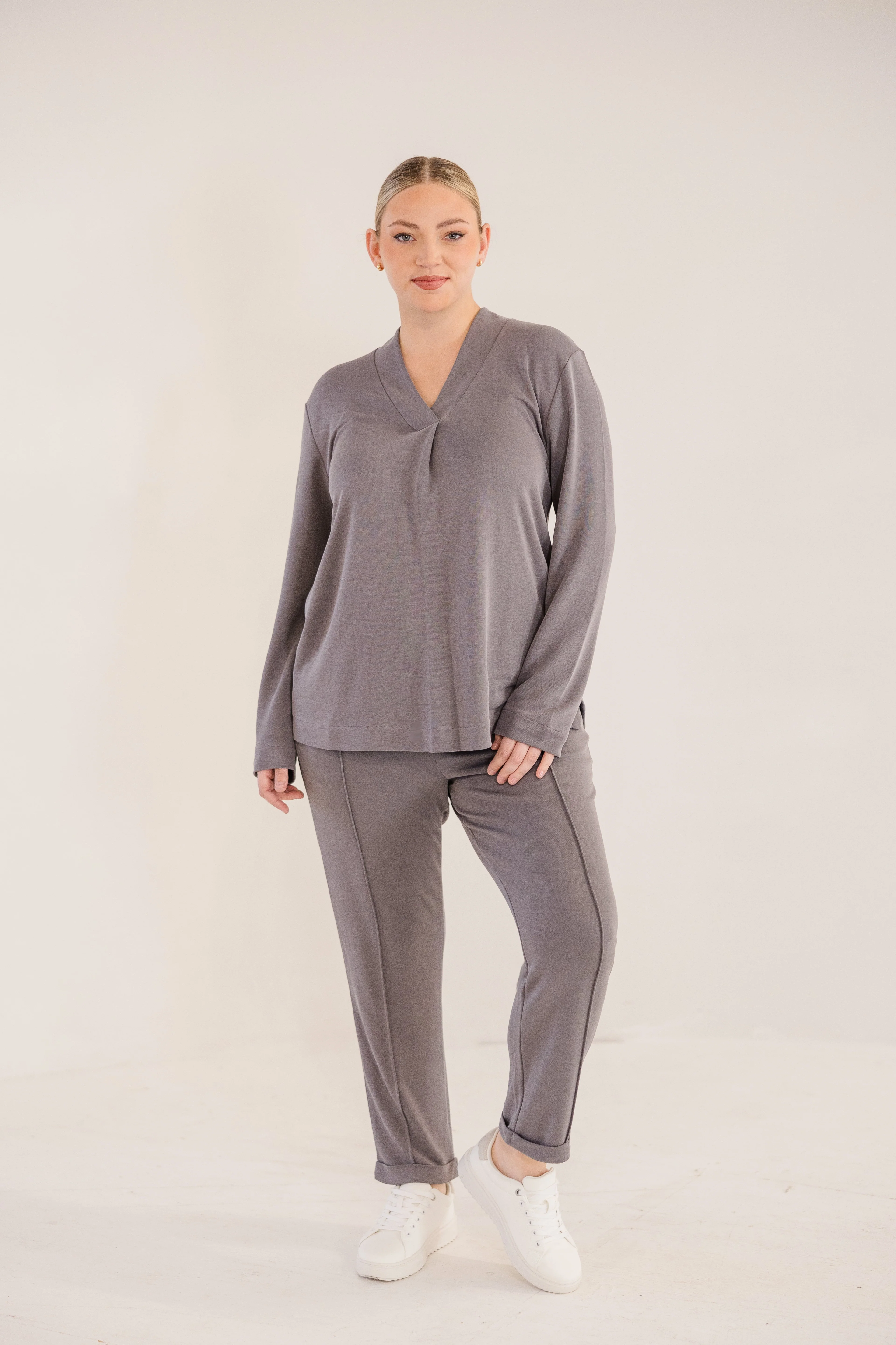 Bowery Wide V-Neck Tunic, Castle Rock - Giverhouse