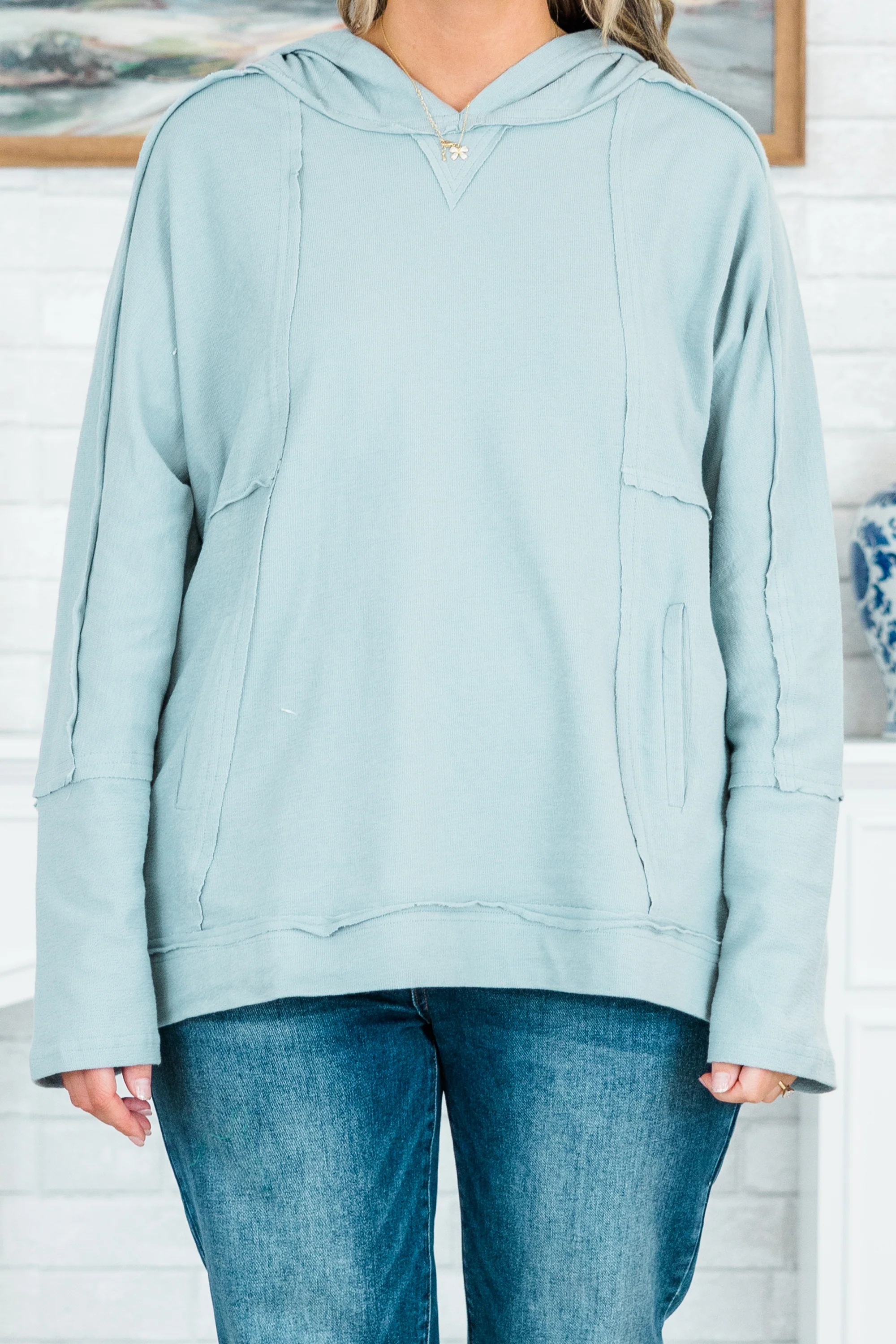 Blue Jean Bliss Hoodie, Denim Blue - Giverhouse
