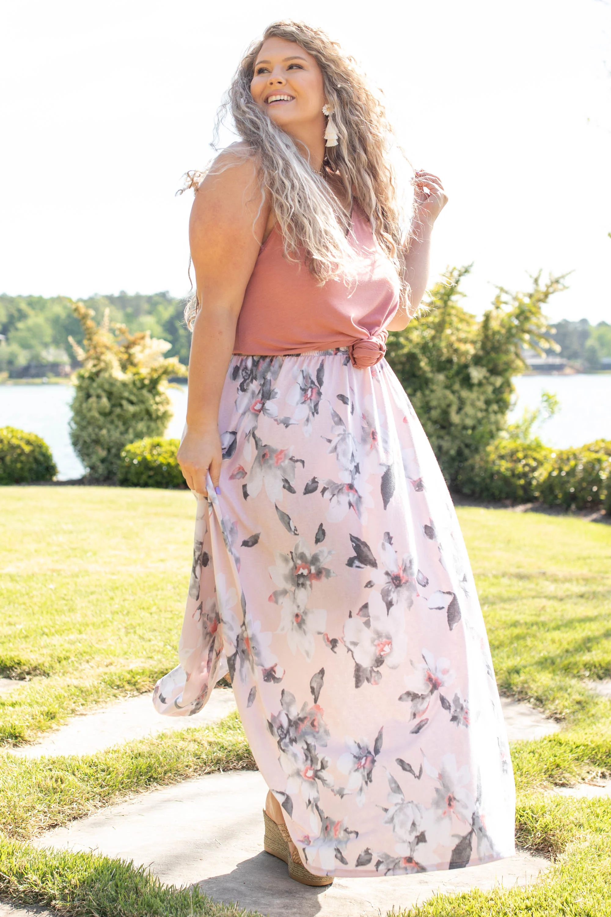 Along The Bay Maxi Skirt, Blush - Giverhouse