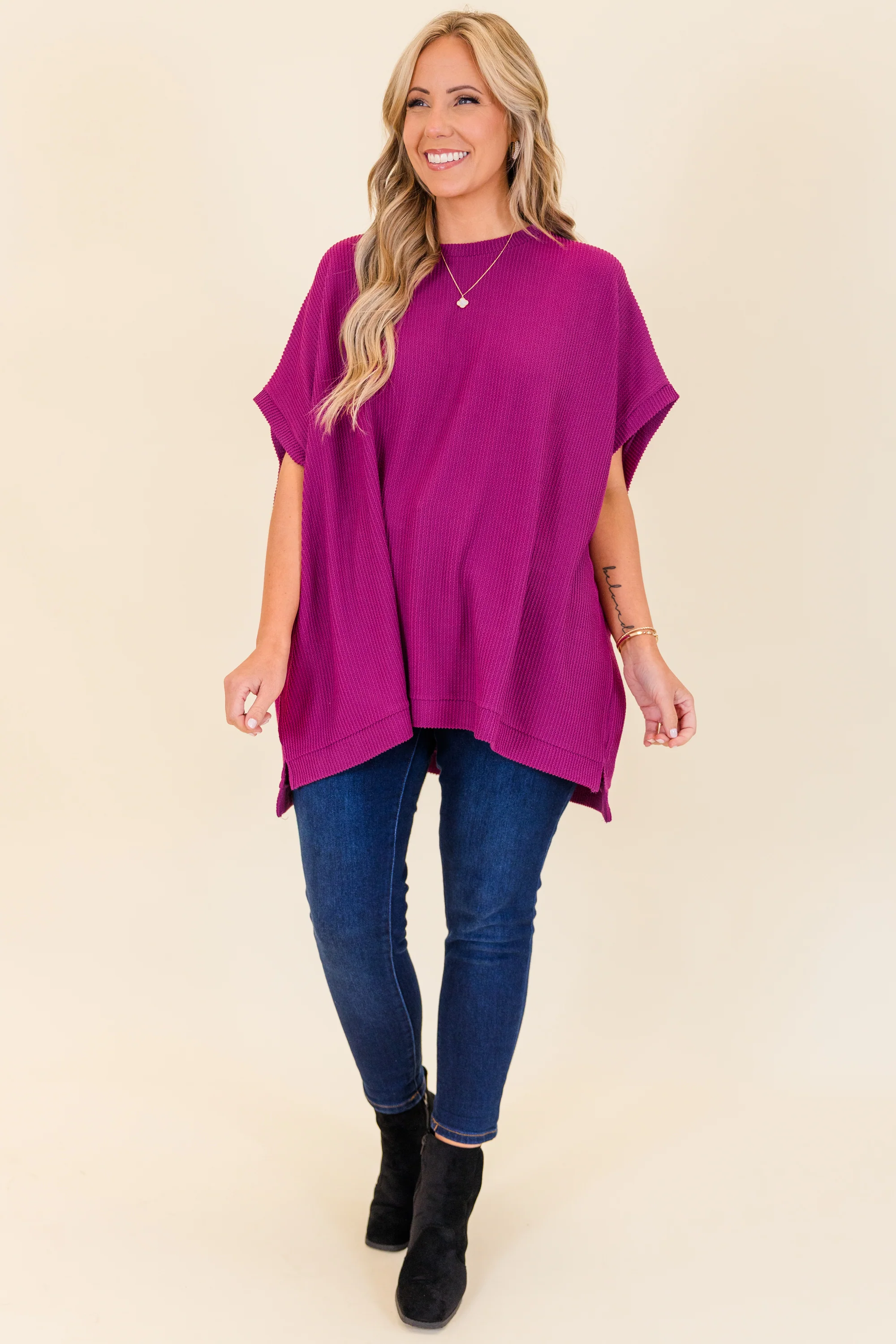 All About Knits Top, Berry - Giverhouse