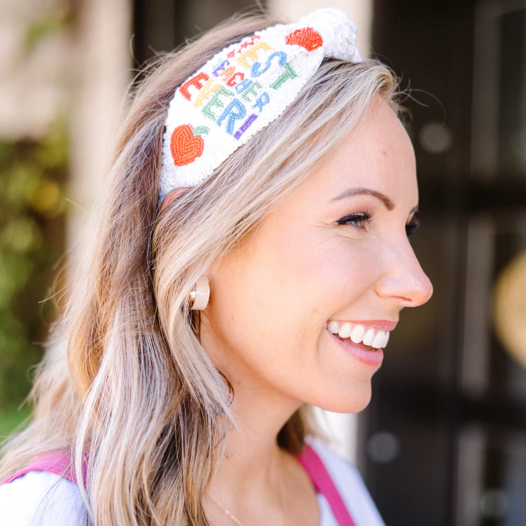 Thank A Teacher Headband, White - Giverhouse