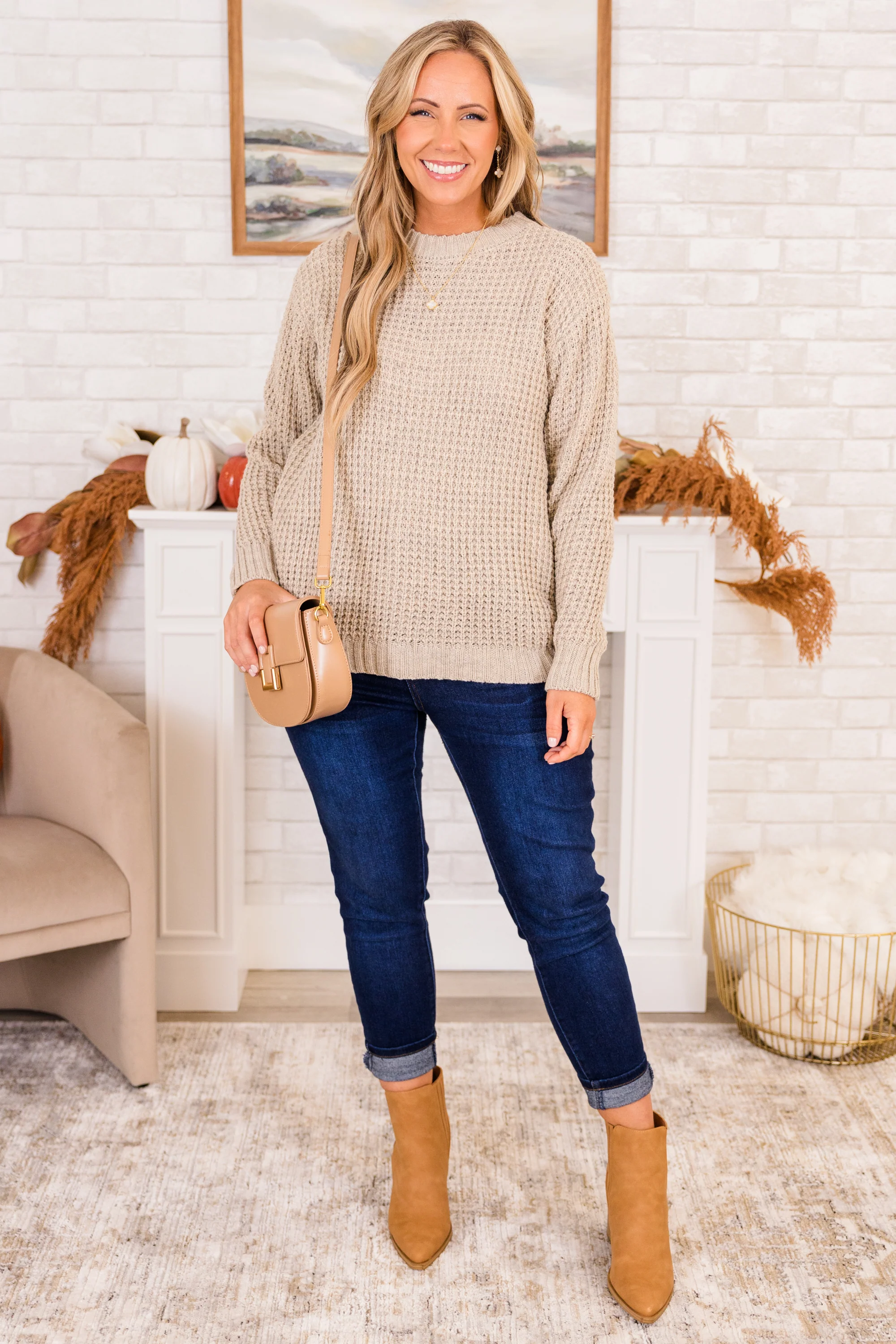 Everything We Loved Sweater, Heather Beige - Giverhouse