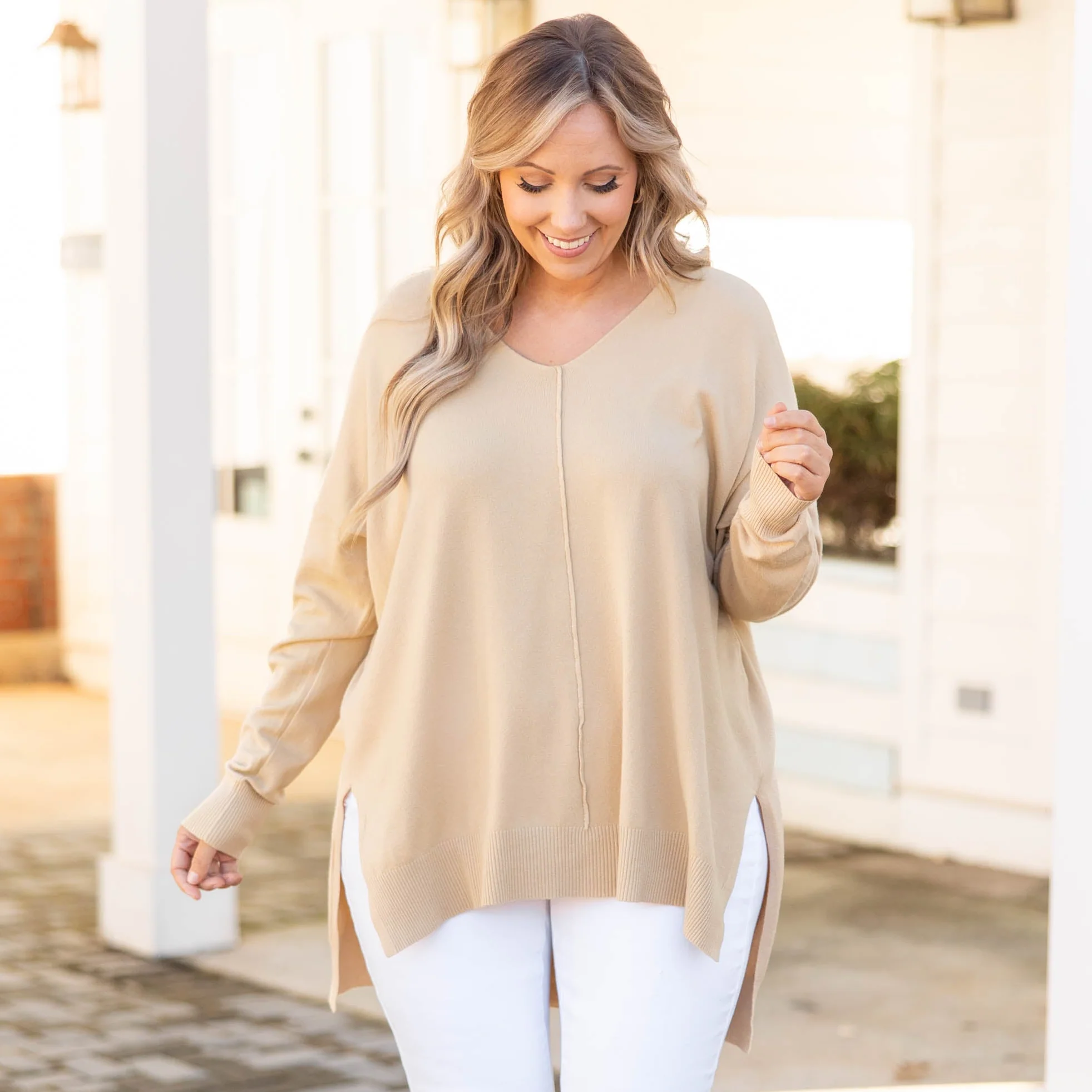 Miss Who I Was Sweater, Taupe - Giverhouse