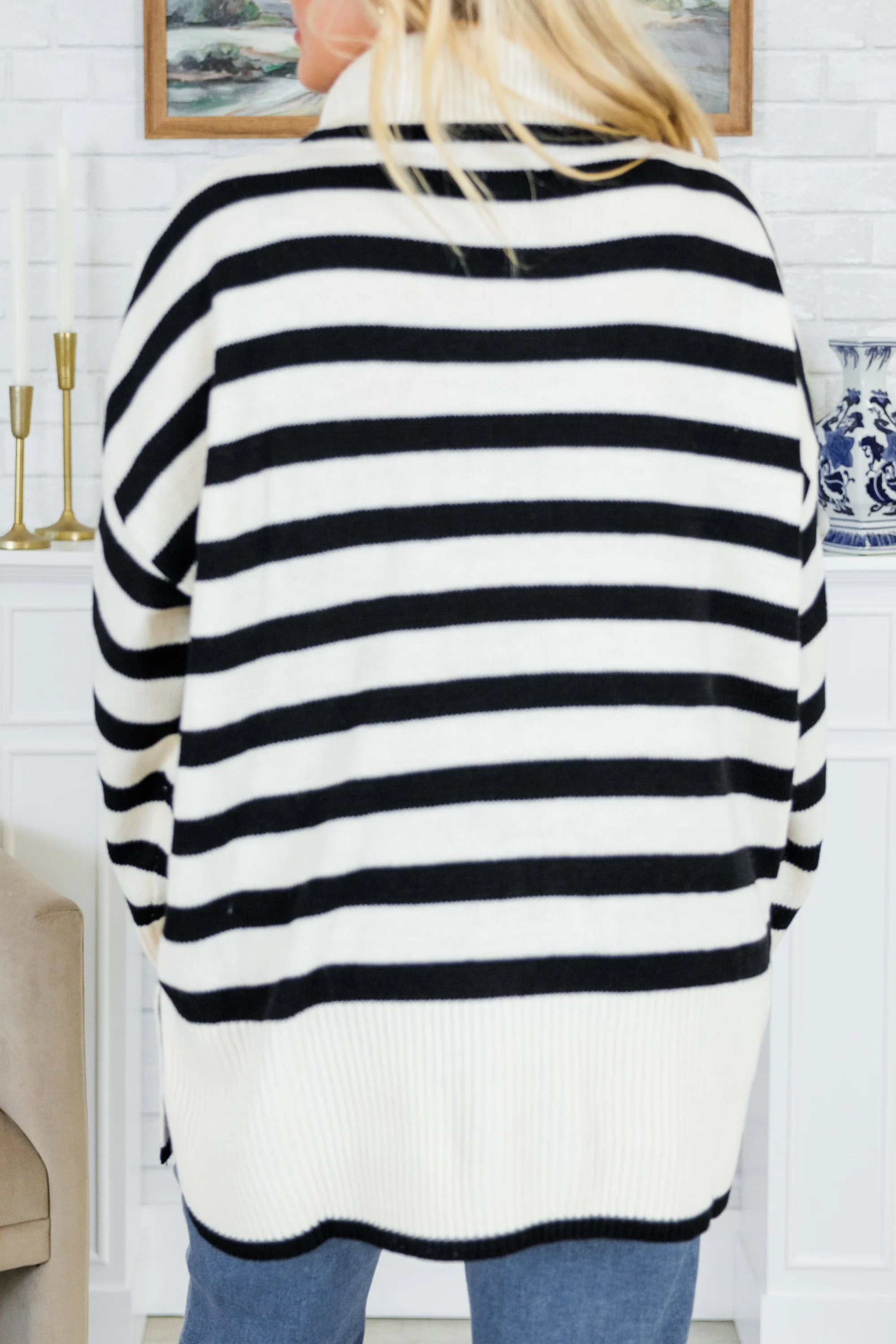 Striped Moments Sweater, Black - Giverhouse