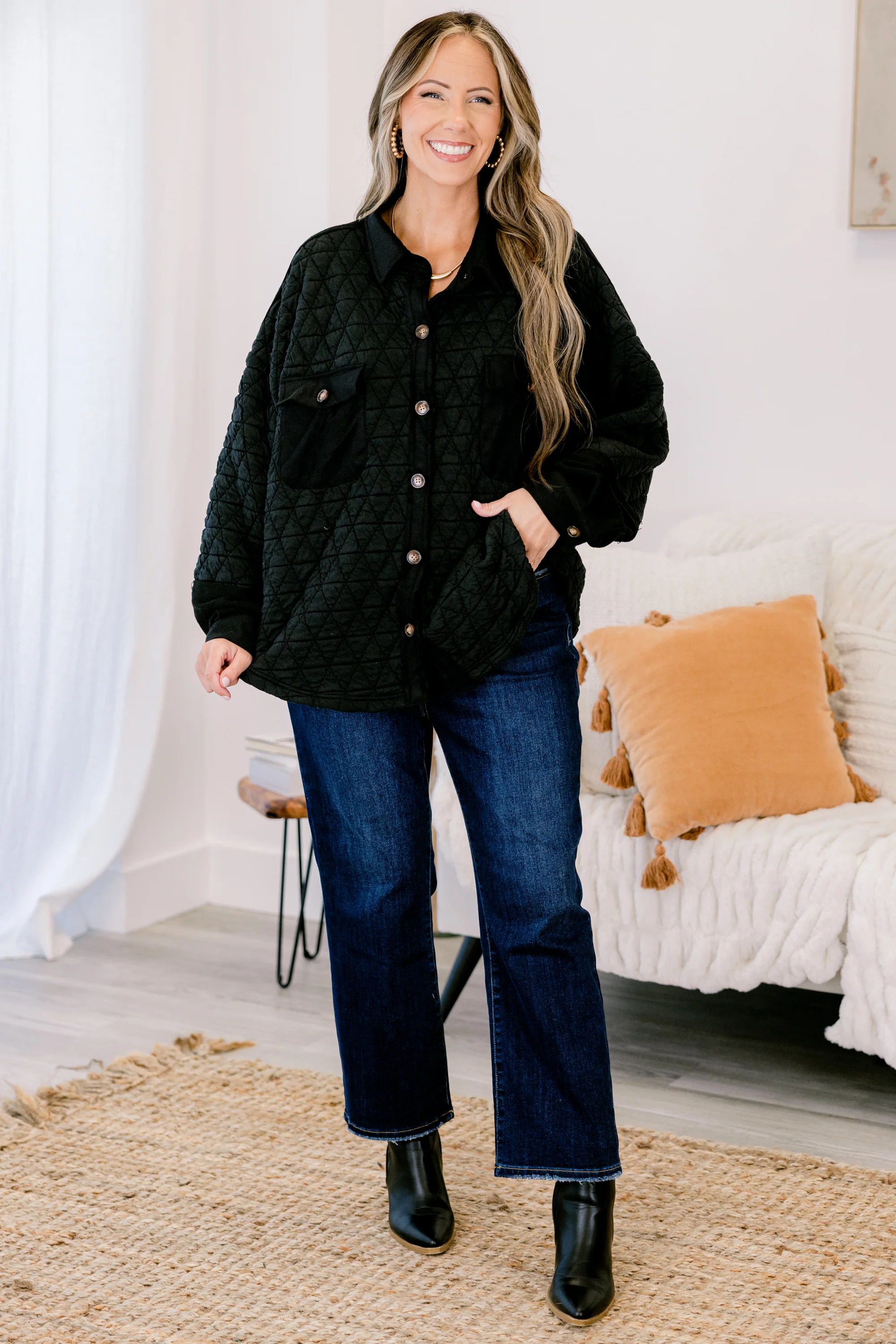 Apple Cider Shacket, Black - Giverhouse