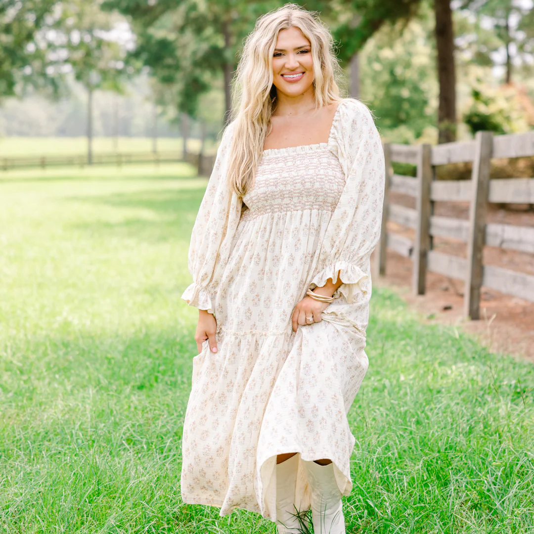 Wonderful Wildflower Dress, Cream - Giverhouse