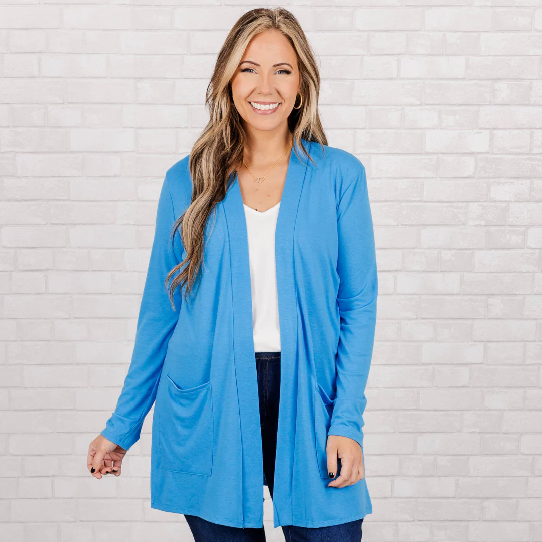 Kindness And Compassion Cardigan, Deep Sky - Giverhouse