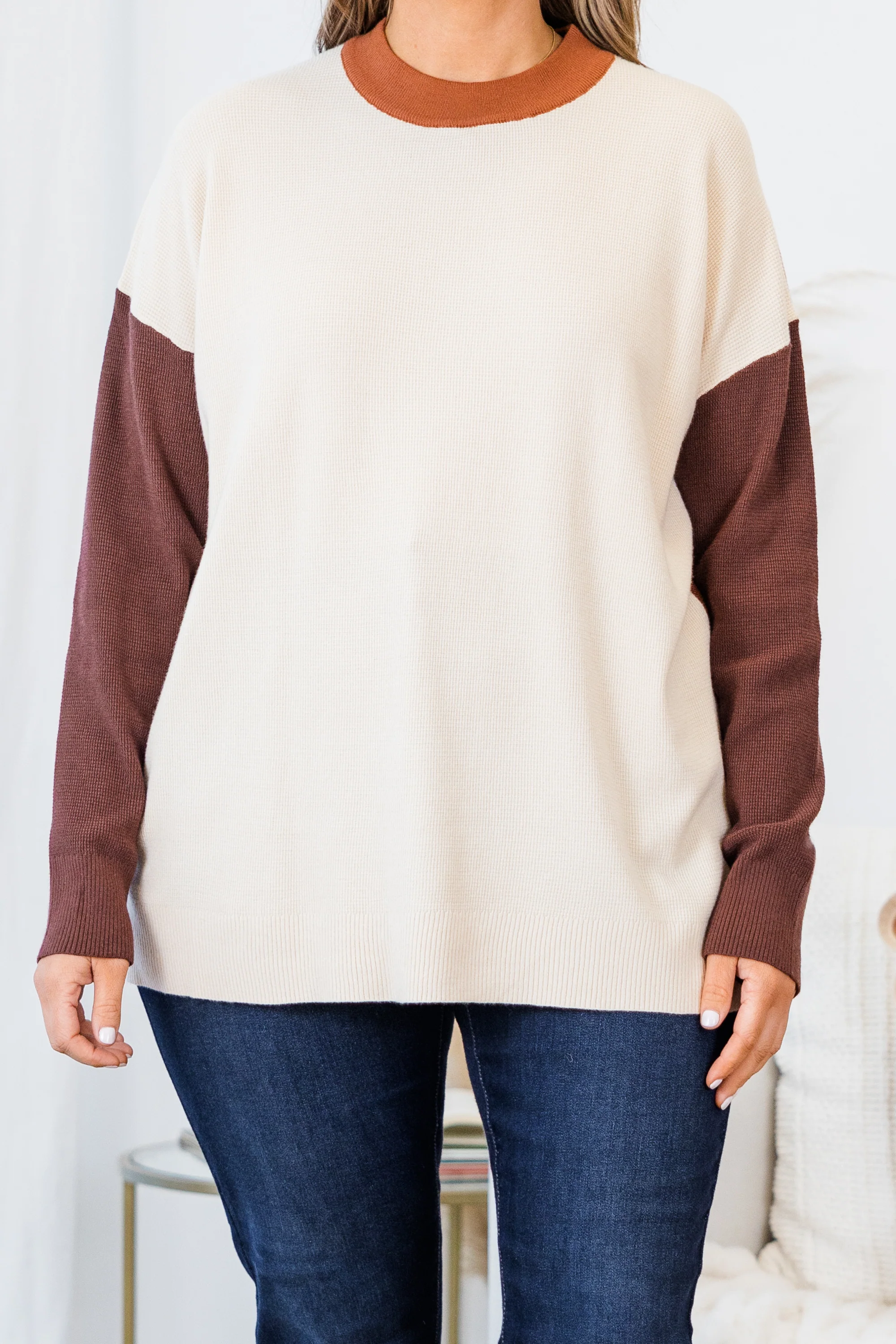 Cheerful Moments Top, Oat/Clay - Giverhouse