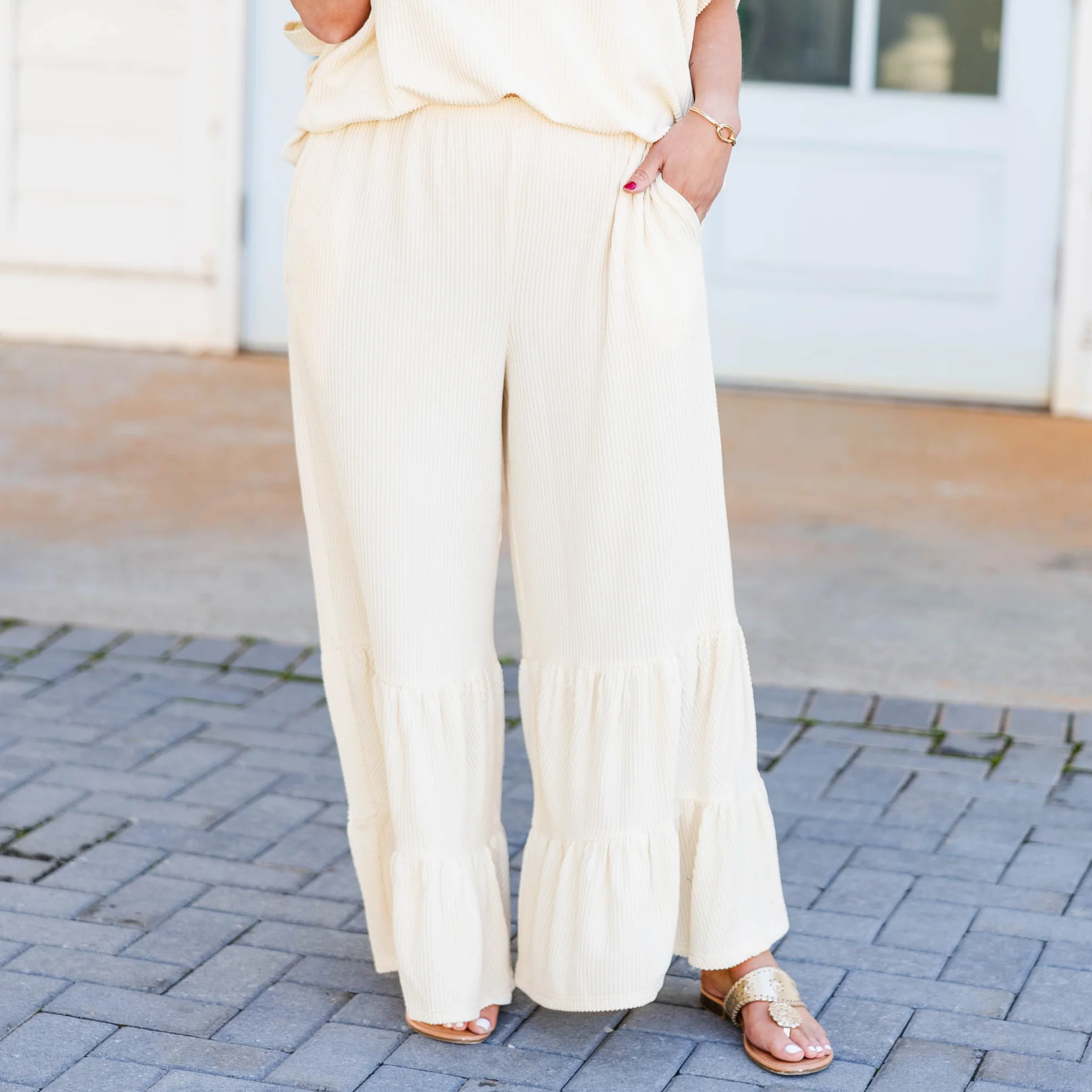 Knit Together Pants, Oatmeal - Giverhouse