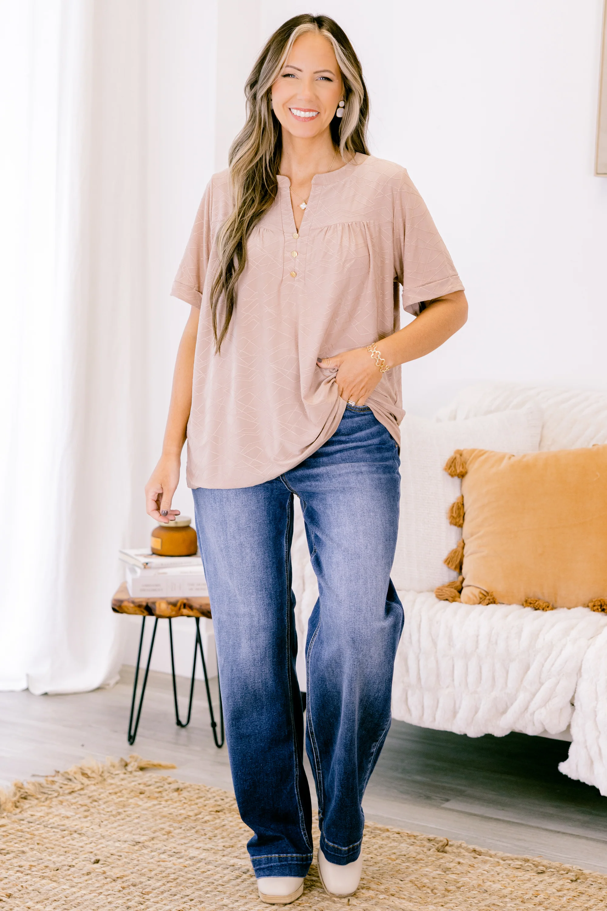 Time Passes By Top, Mocha - Giverhouse