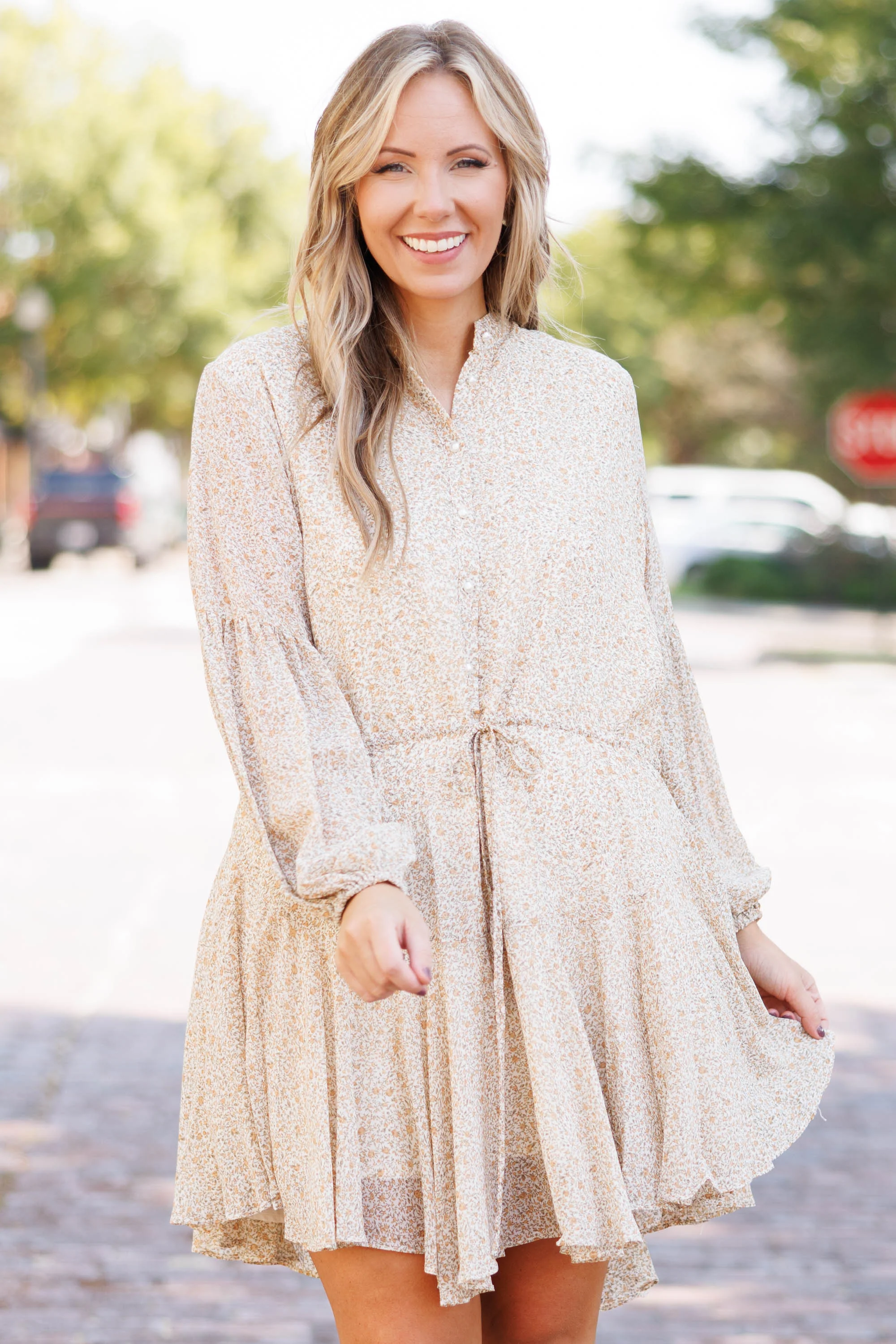 Sunset Kisses Dress, Cream Gold - Giverhouse