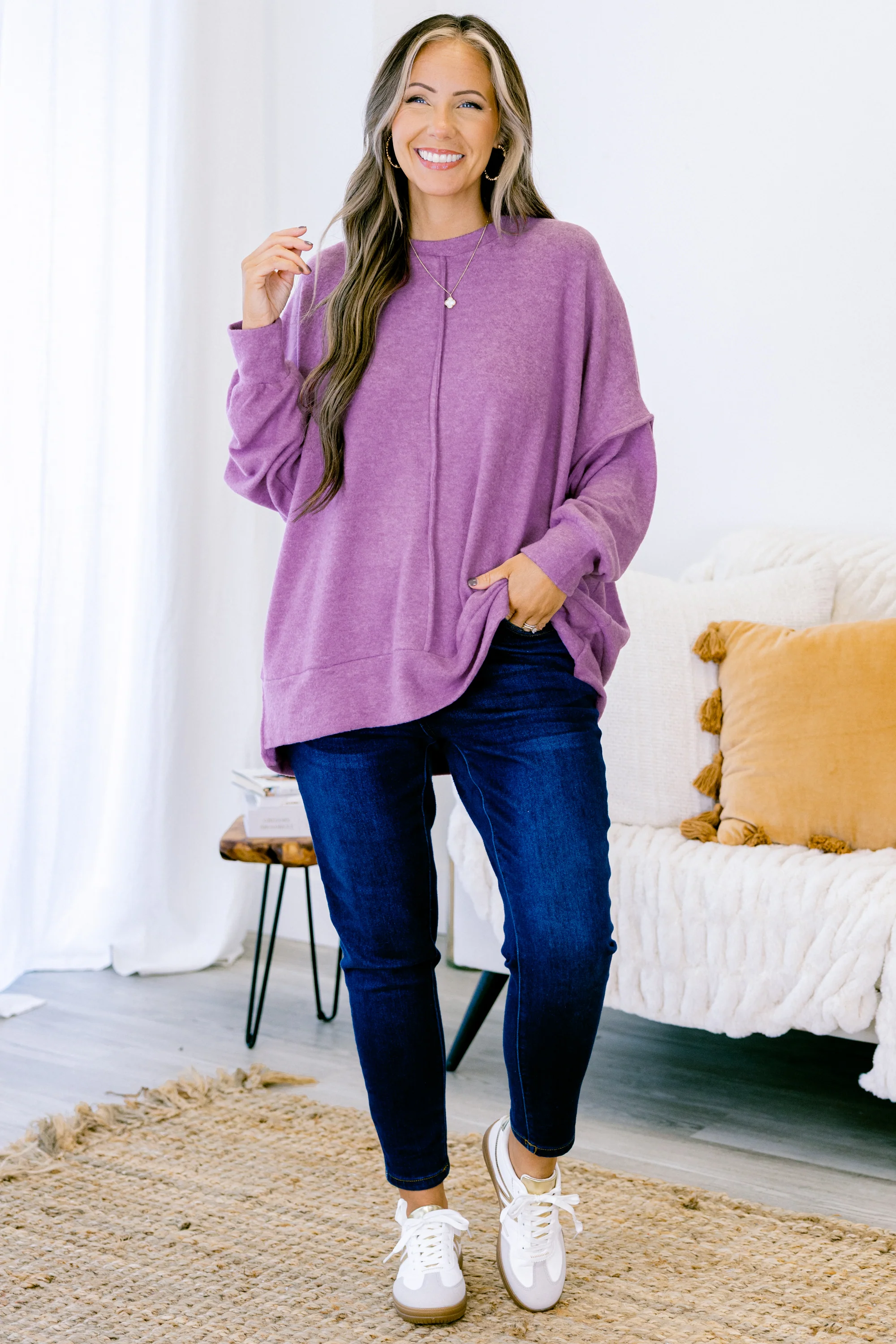 So Comfy Sweater, Bright Violet - Giverhouse