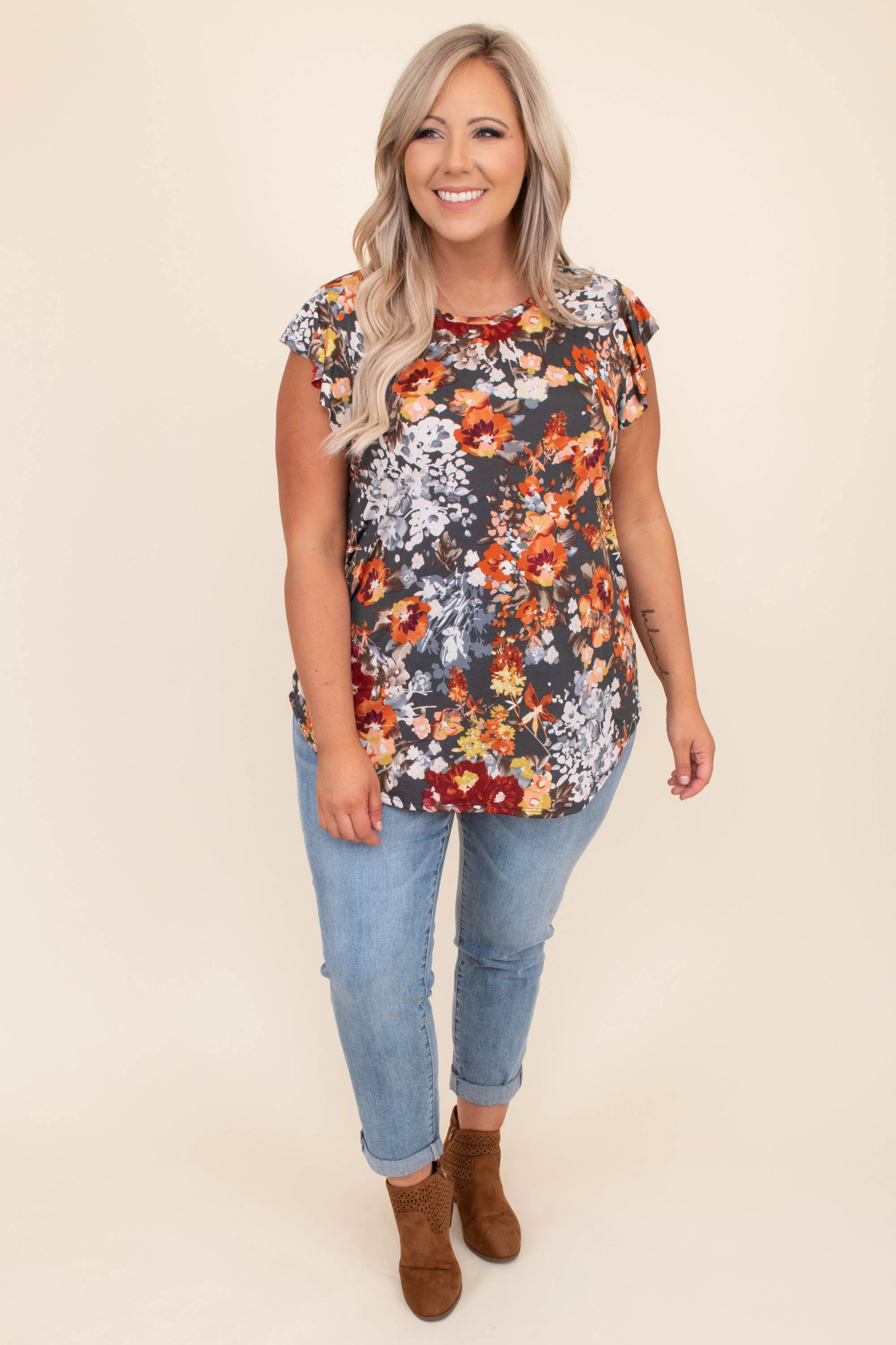 Time To Brunch Top, Charcoal - Giverhouse