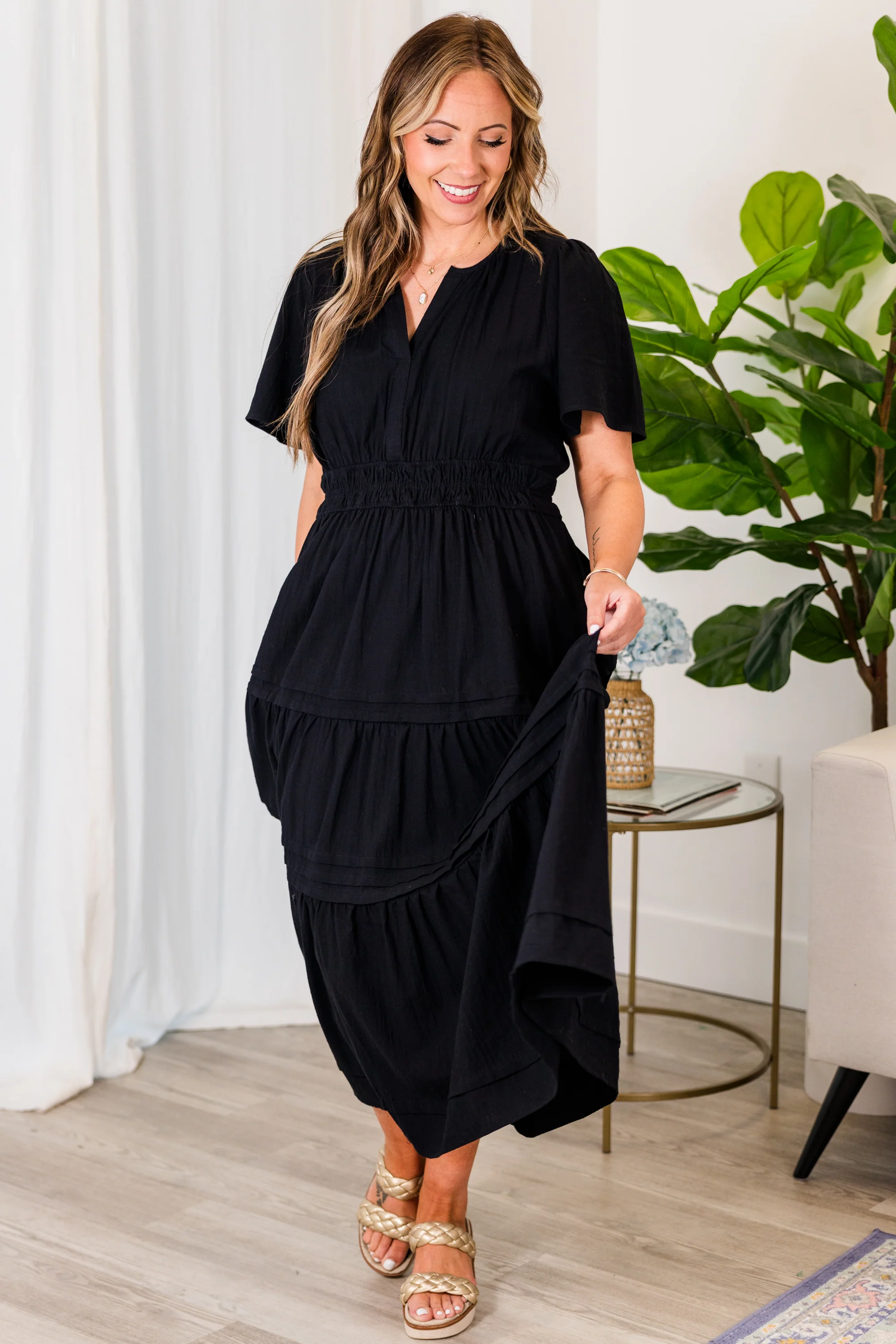 Wish Me Joy Dress, Black - Giverhouse