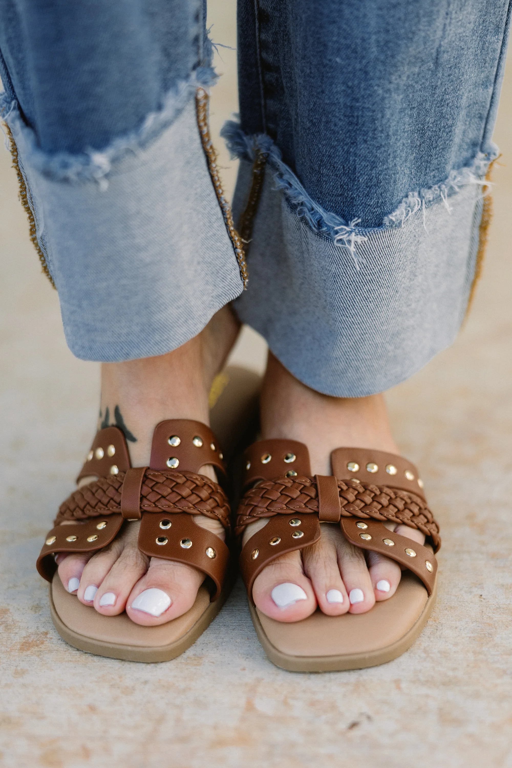 Against All The Odds Sandals, Cognac - Giverhouse