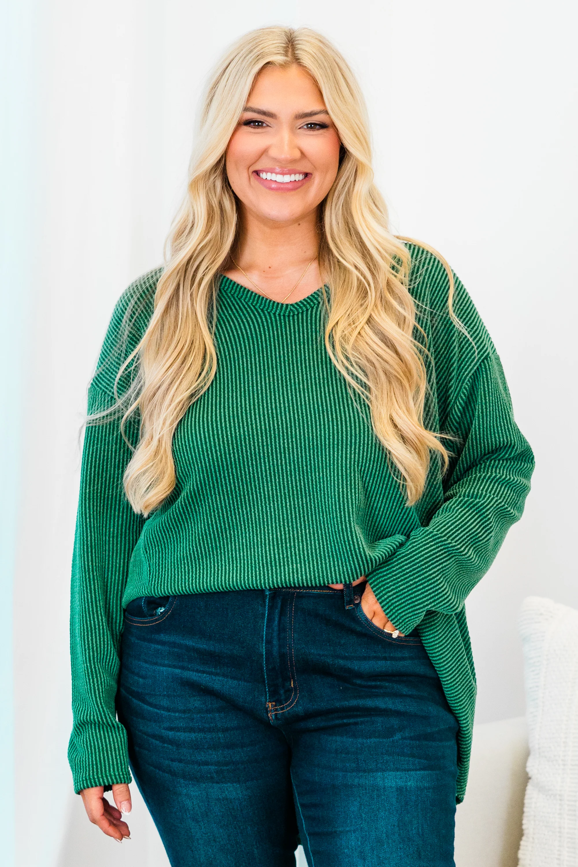 Feel The Same Way Top, Hunter Green - Giverhouse