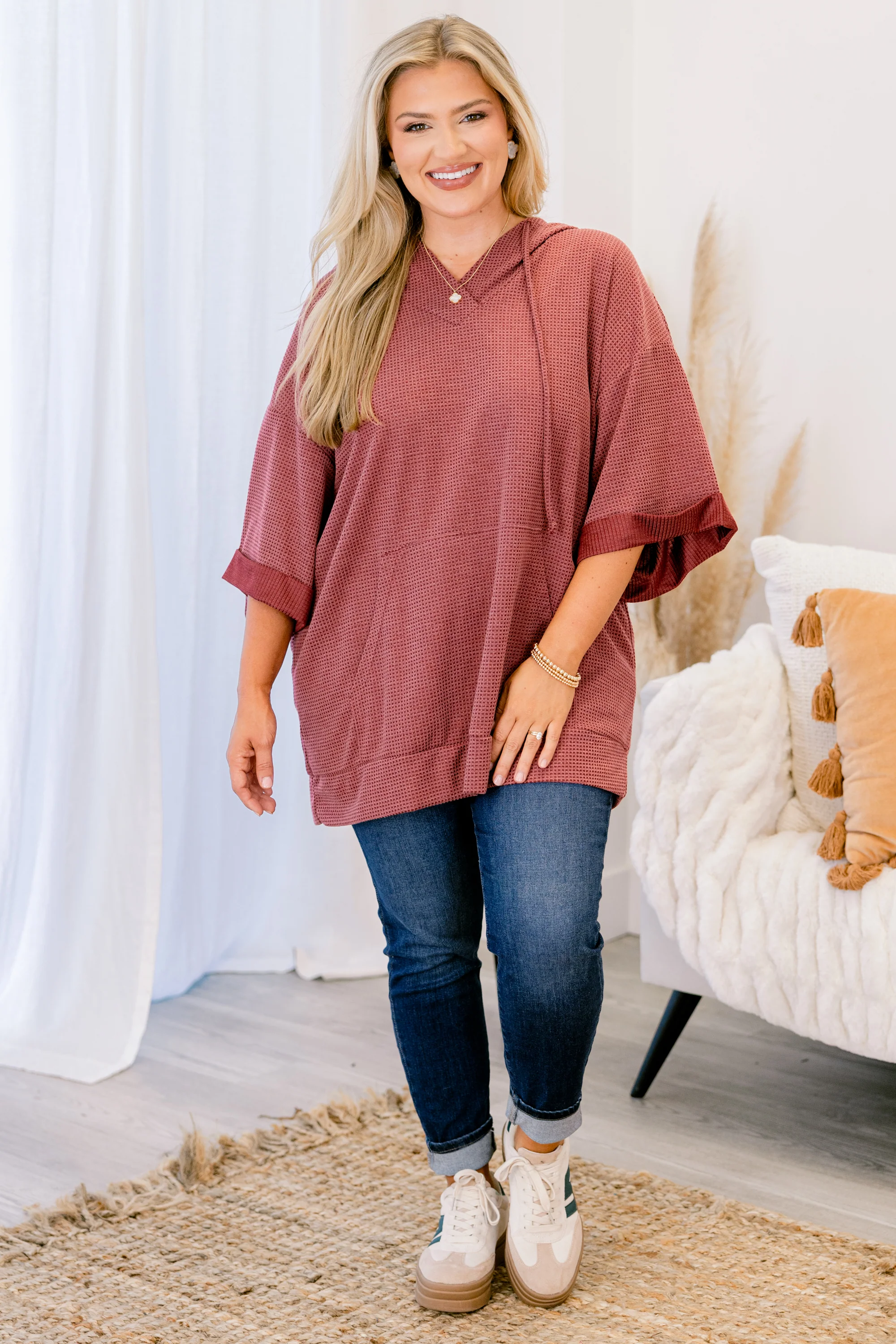 Fresh Outside Air Top, Wine - Giverhouse