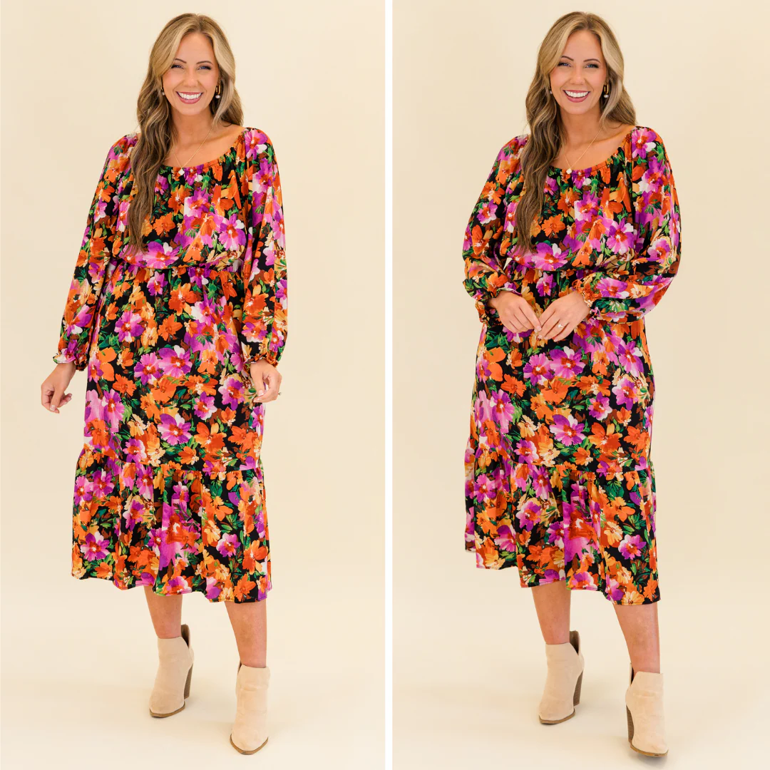 Whispers Of The Wind Dress, Black - Giverhouse