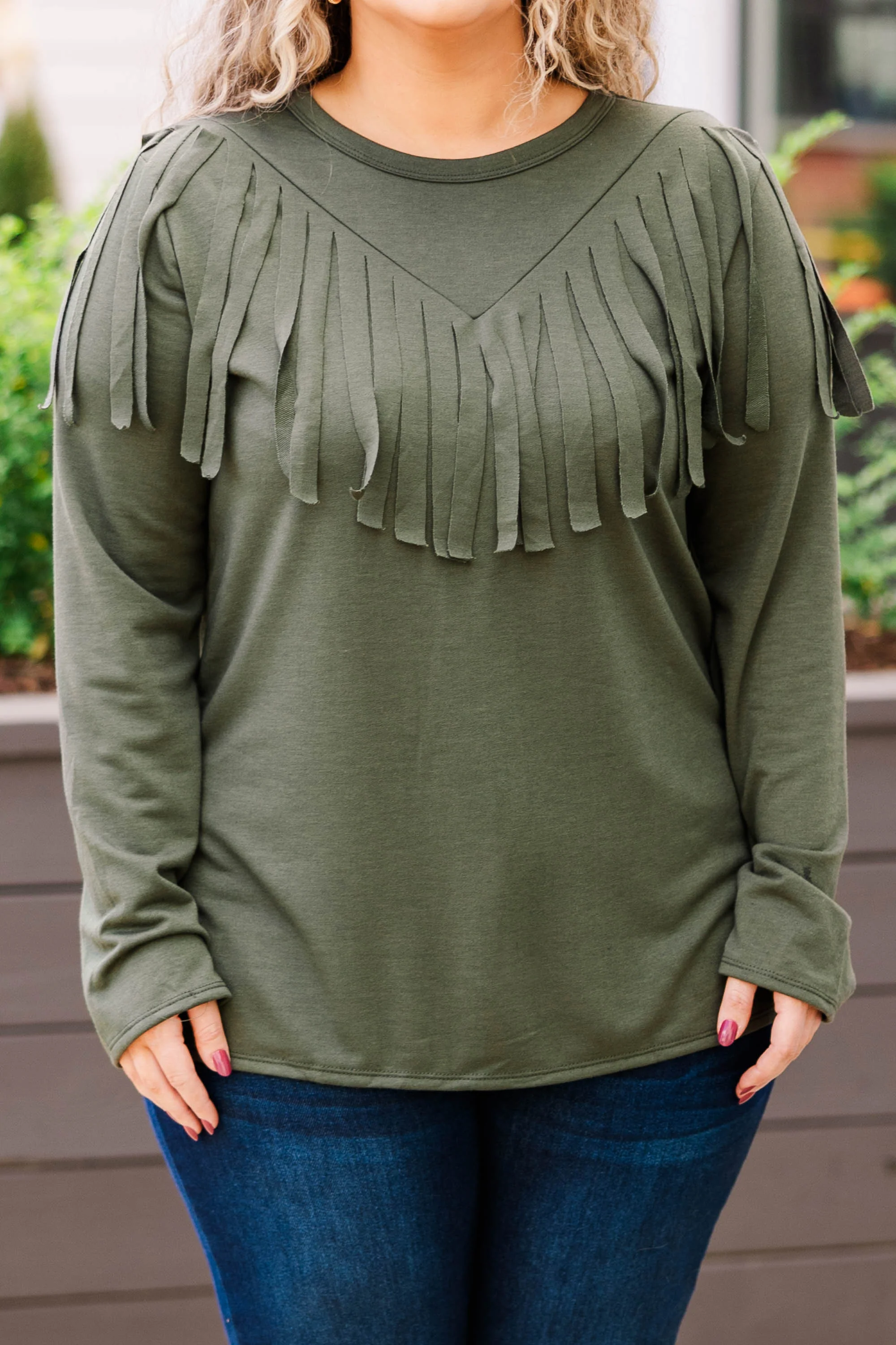 Evening Shadows Top, Olive - Giverhouse