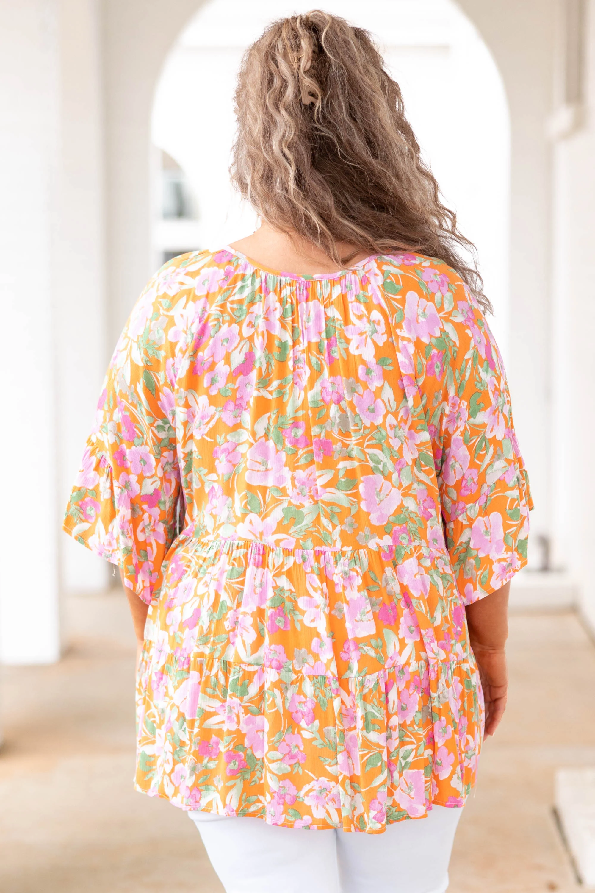 Here She Comes Top, Orange - Giverhouse