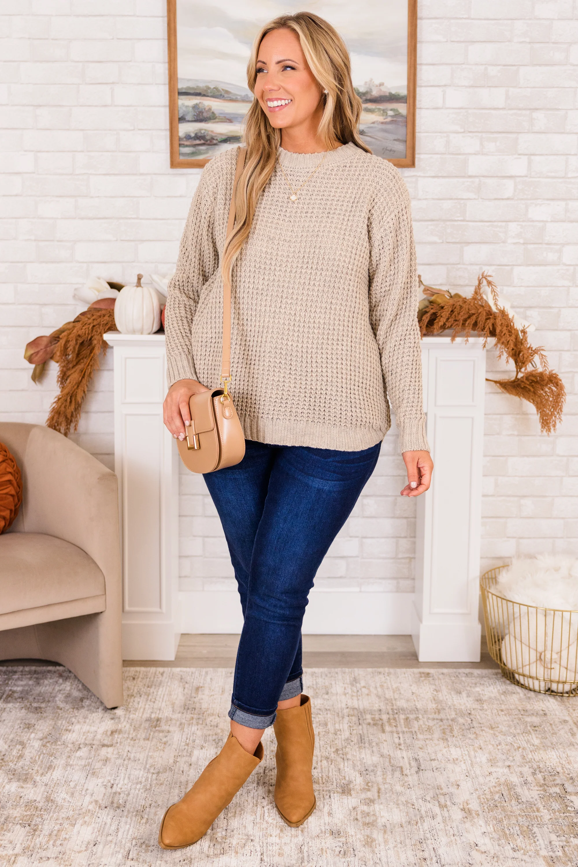 Everything We Loved Sweater, Heather Beige - Giverhouse