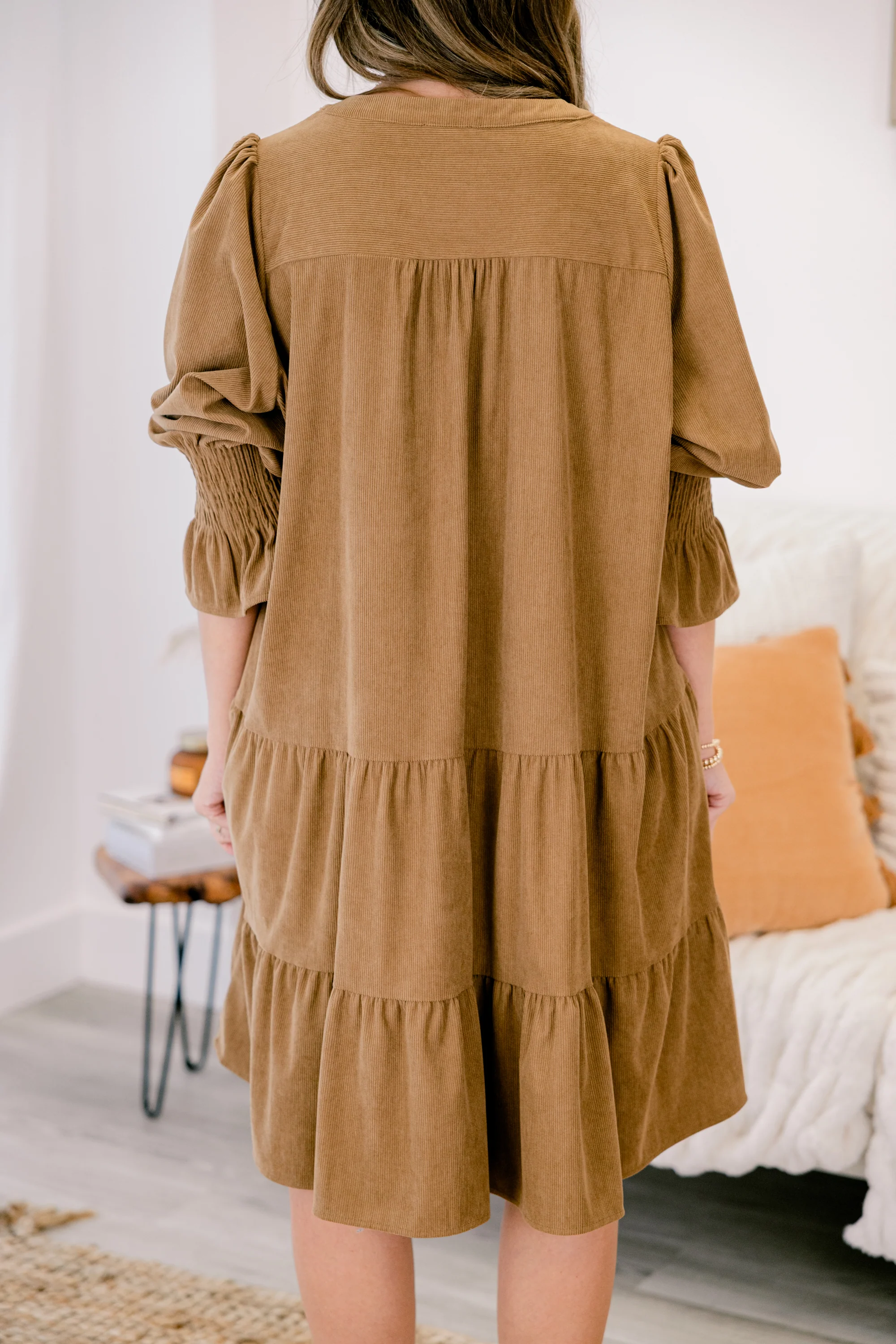 What You Know Dress, Brown Corduroy - Giverhouse