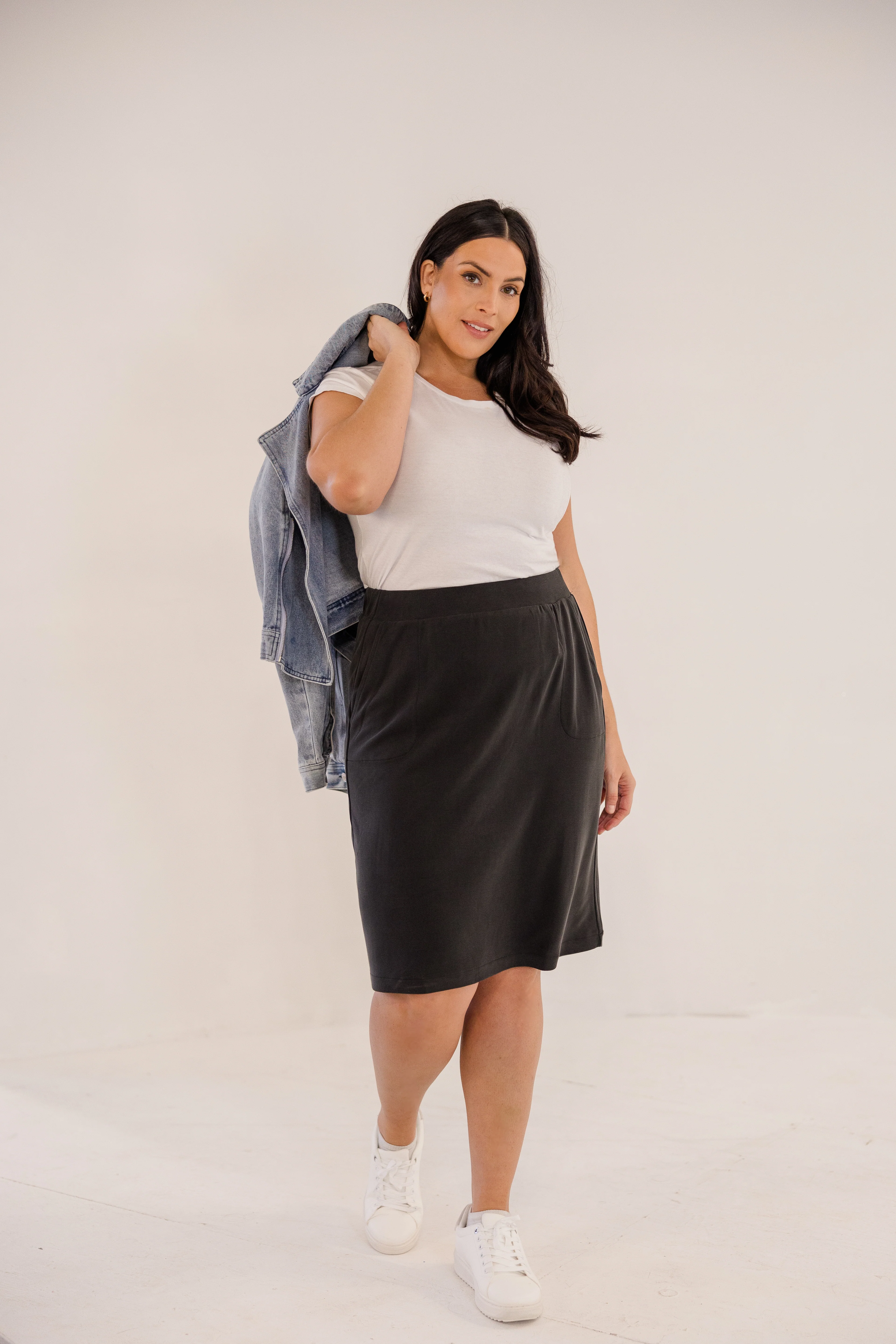 Leah A-Line Skirt, Black - Giverhouse