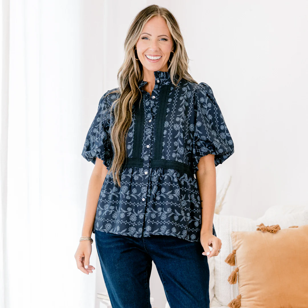 Delicate Love Top, Blue - Giverhouse