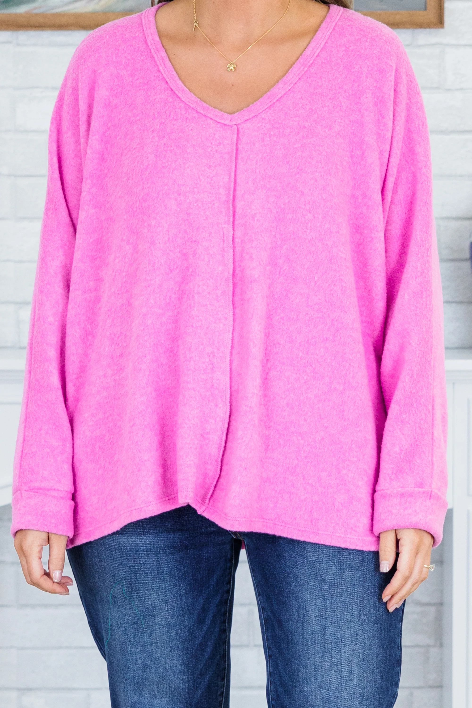 Let's Chill Sweater, Bright Mauve - Giverhouse