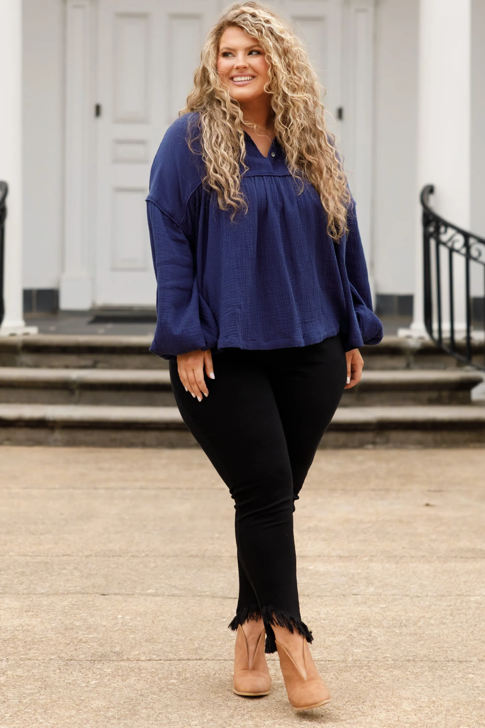 Actions Speak Louder Top, Blue - Giverhouse