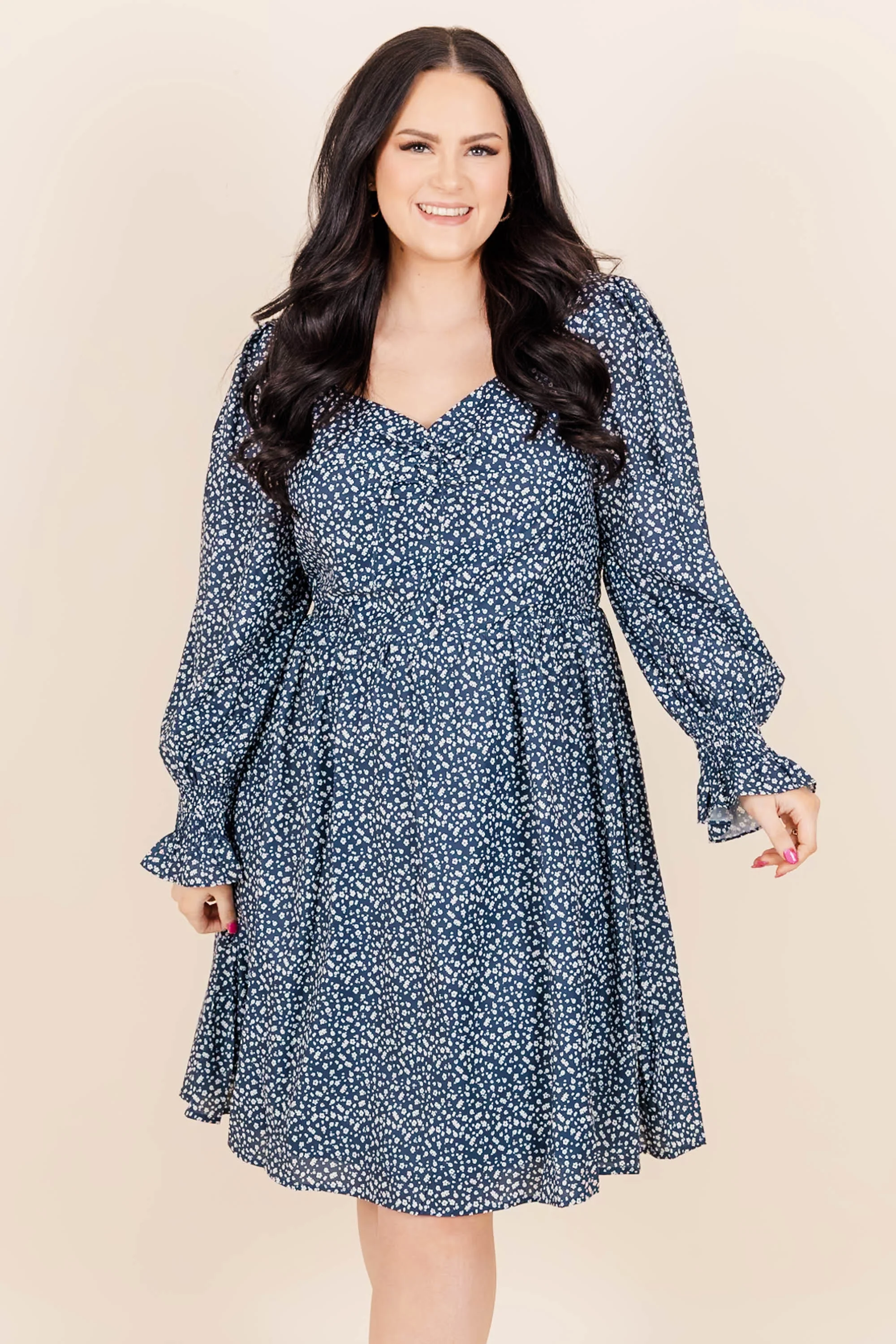 Dancing With Our Hands Tied Dress, Navy - Giverhouse