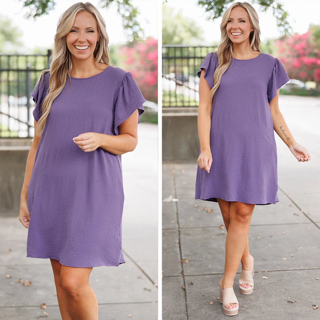 Springtime Craze Dress, Grape - Giverhouse