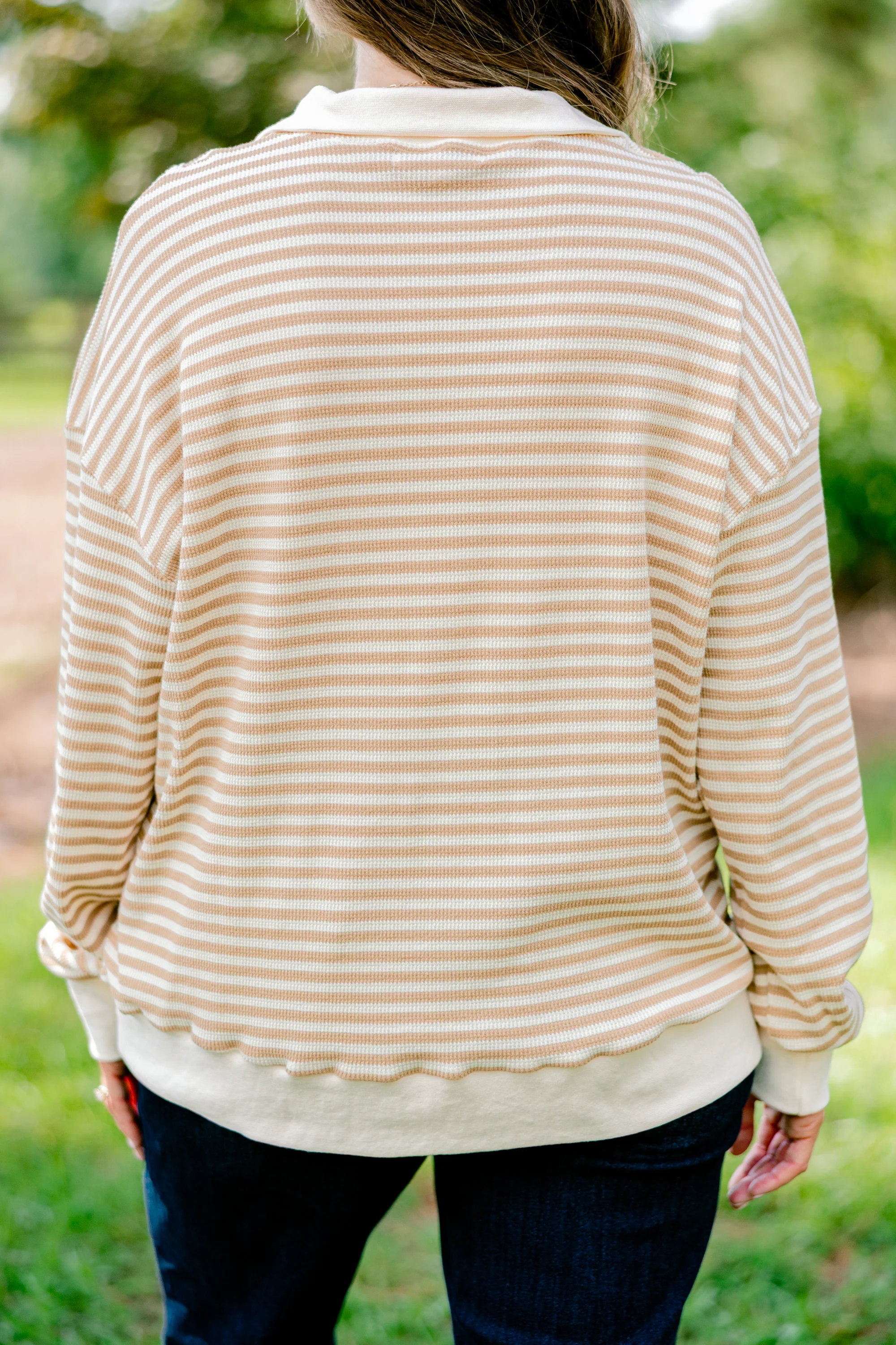 She's An Academic Pullover, Brown-Cream - Giverhouse