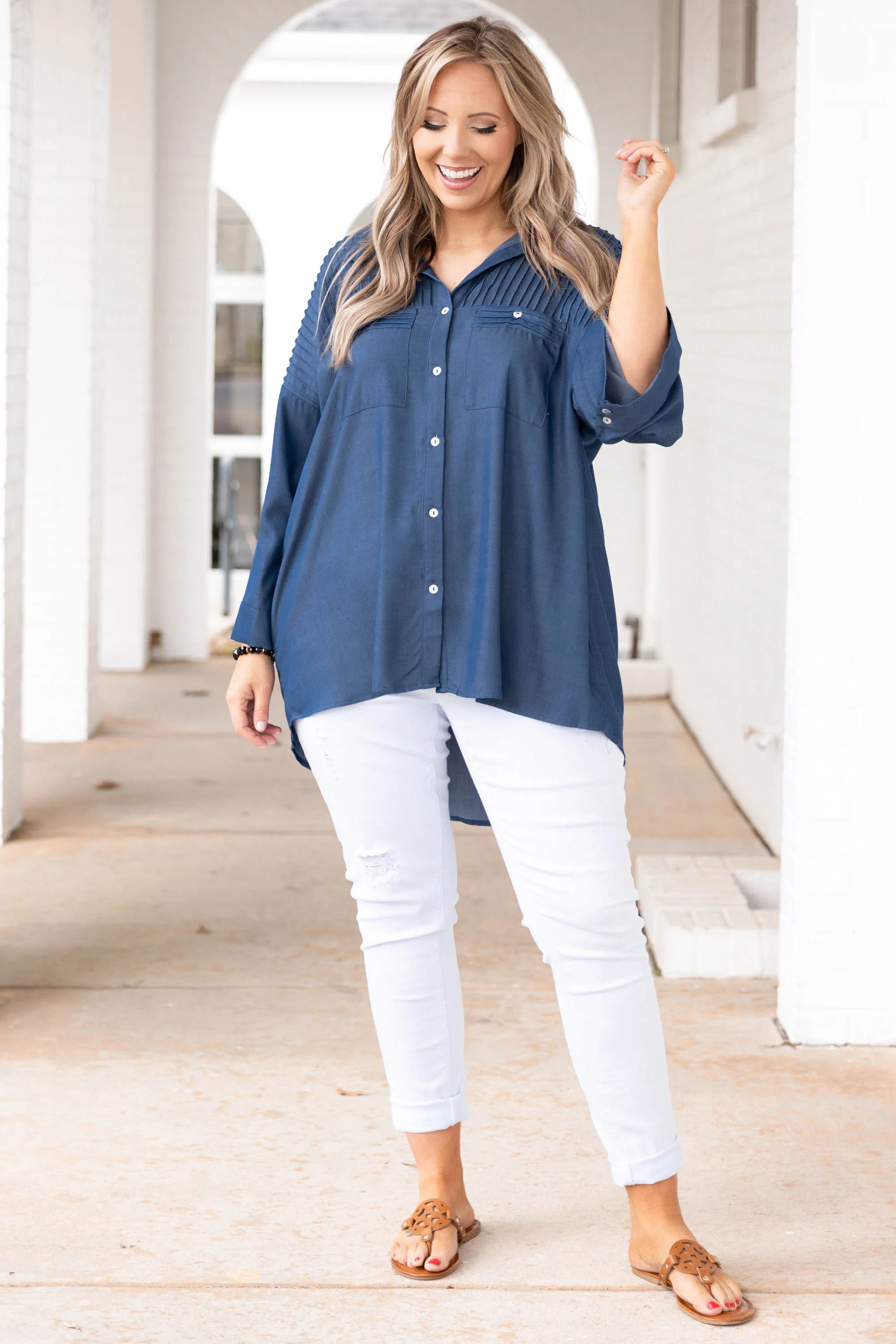 Who Can Say Top, Denim - Giverhouse