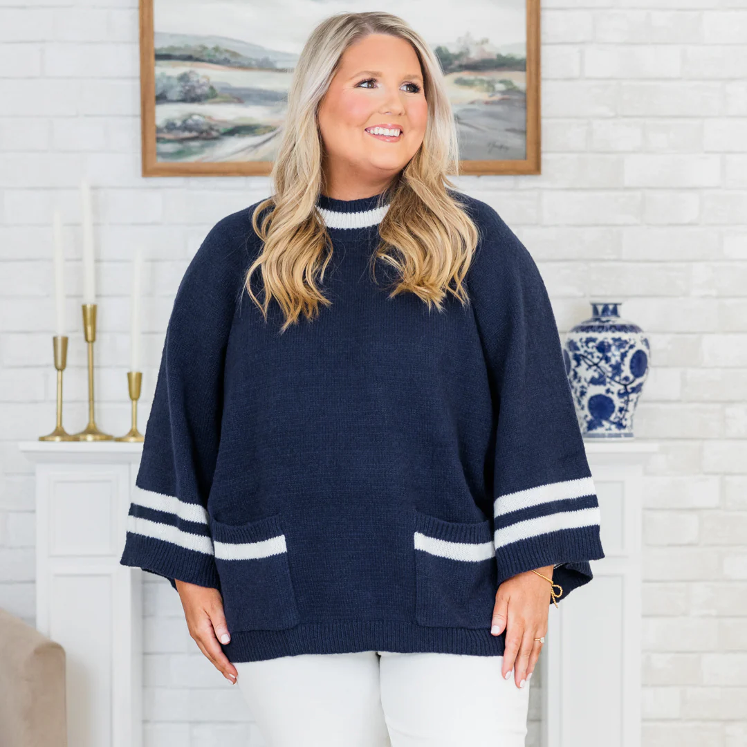 Good Luck To My Babe Top, Navy - Giverhouse