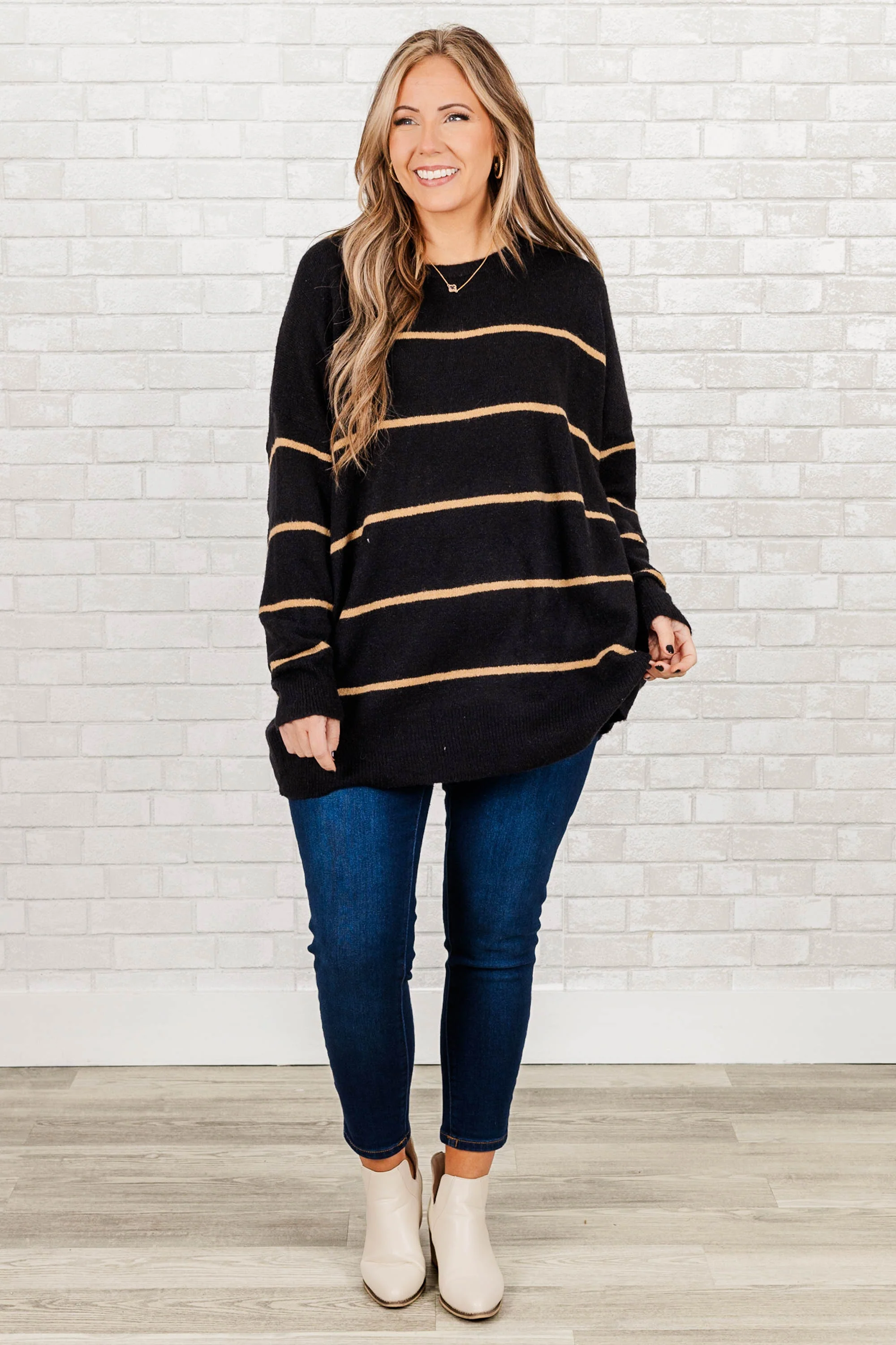 Slumber Party Sweater, Black-Brown - Giverhouse