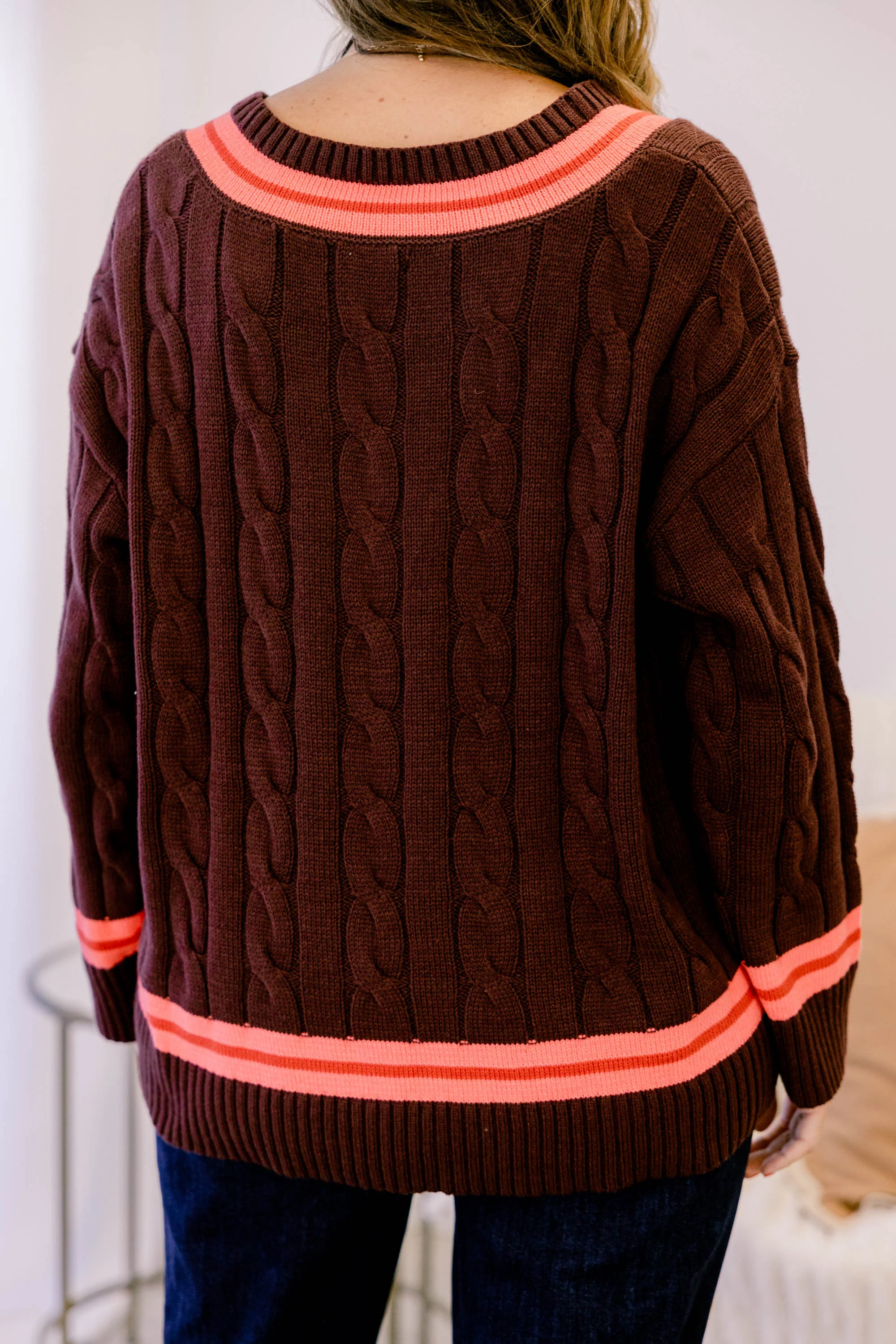 Someone To Remember Sweater, Brown Stripe - Giverhouse